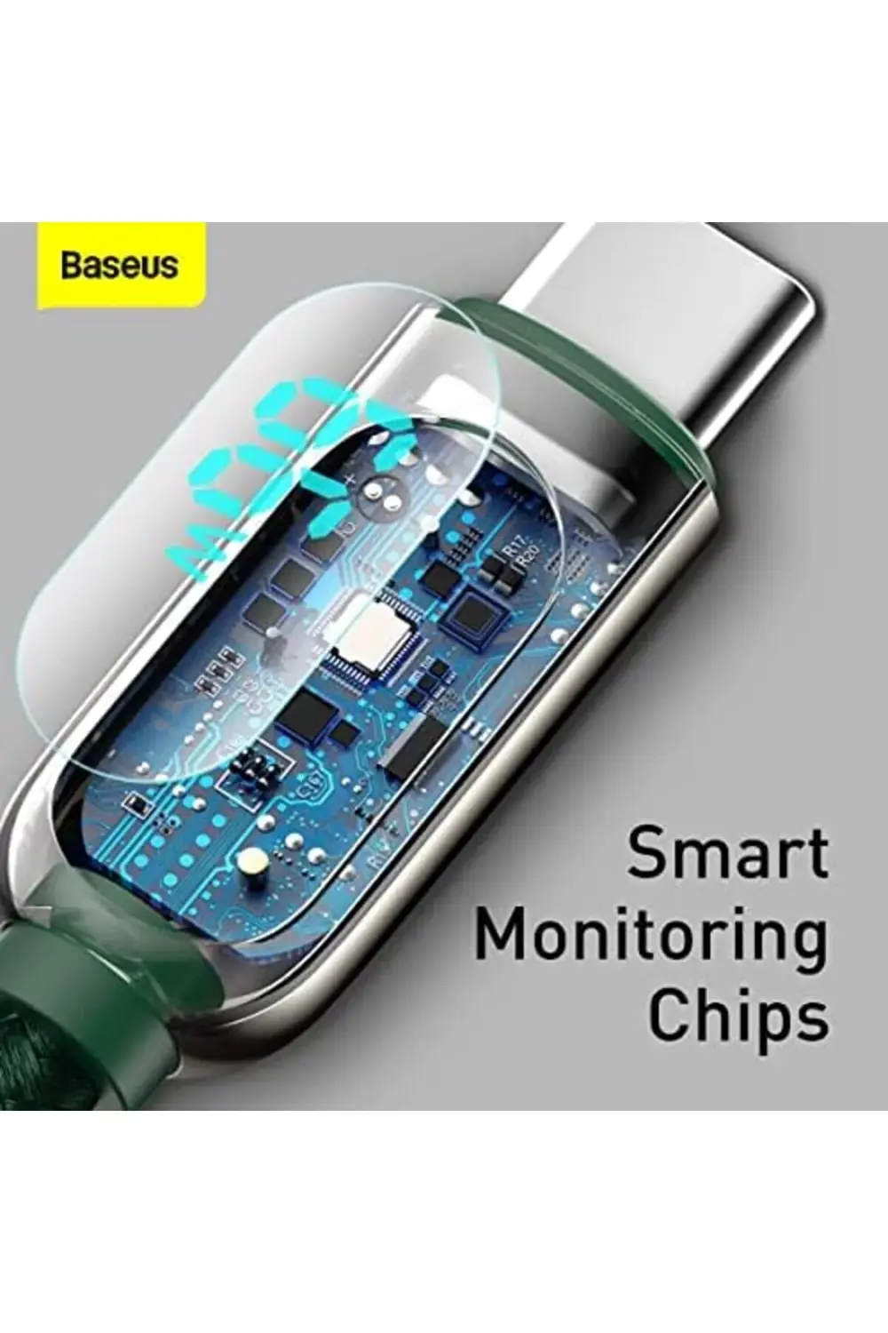 Display Hızlı Şarj Kablosu USB to Type-C 66W, 1m, Yeşil 1181191