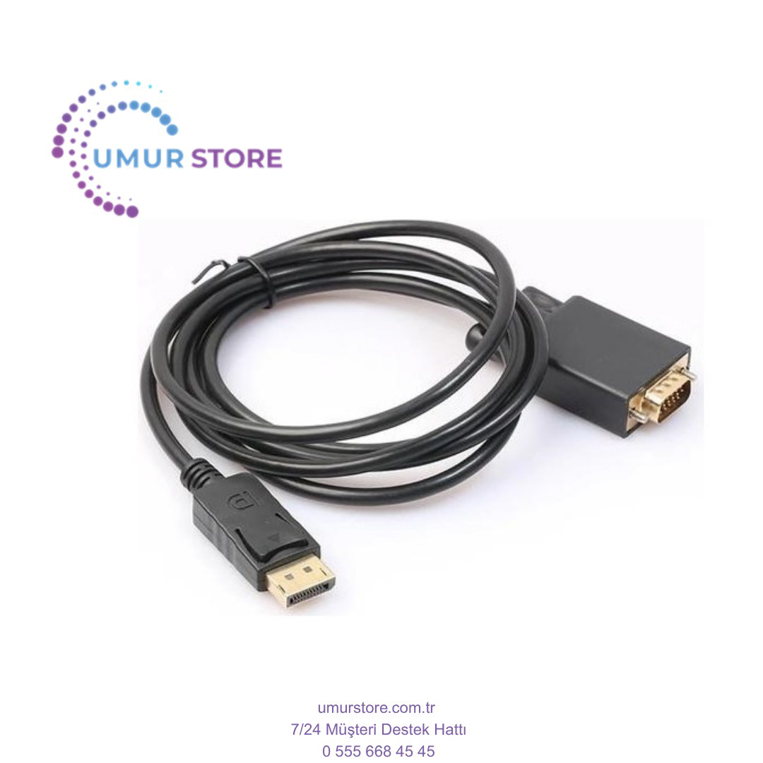 Display Port To VGA Kablo Display VGA Dp To VGA 1.8m Displayport Display Port To VGA Kablo Display VGA Dp To VGA 1.8m Displayport