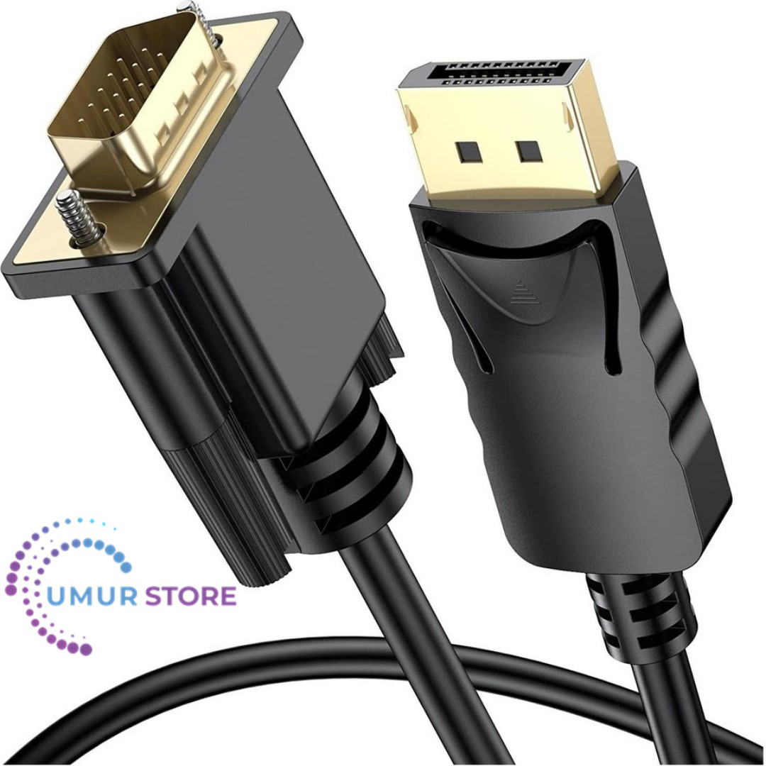 Display Port To VGA Kablo Display VGA Dp To VGA 1.8m Displayport Display Port To VGA Kablo Display VGA Dp To VGA 1.8m Displayport