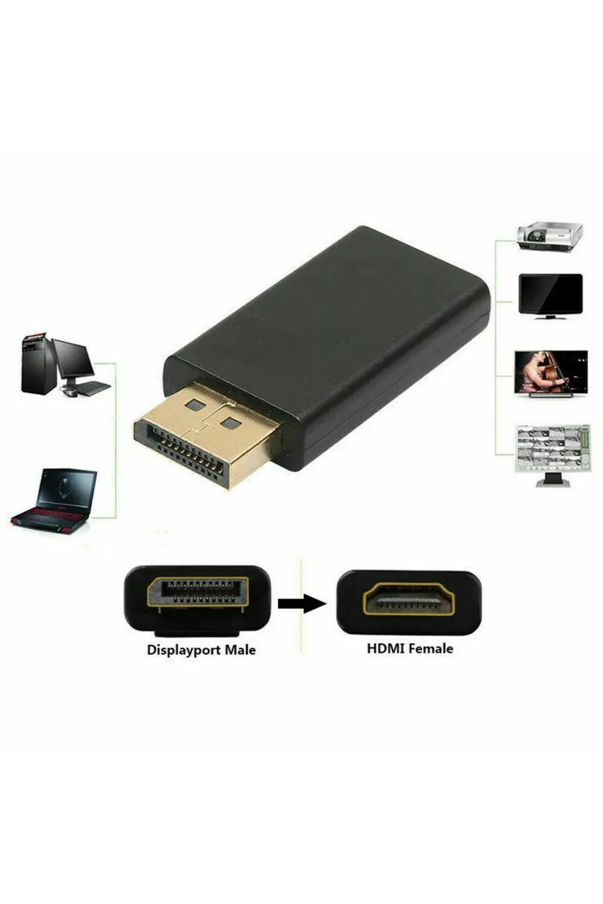DisplayPort to HDMI 4K Çevirici Adaptör (DisplayPort v1.2 Destekl