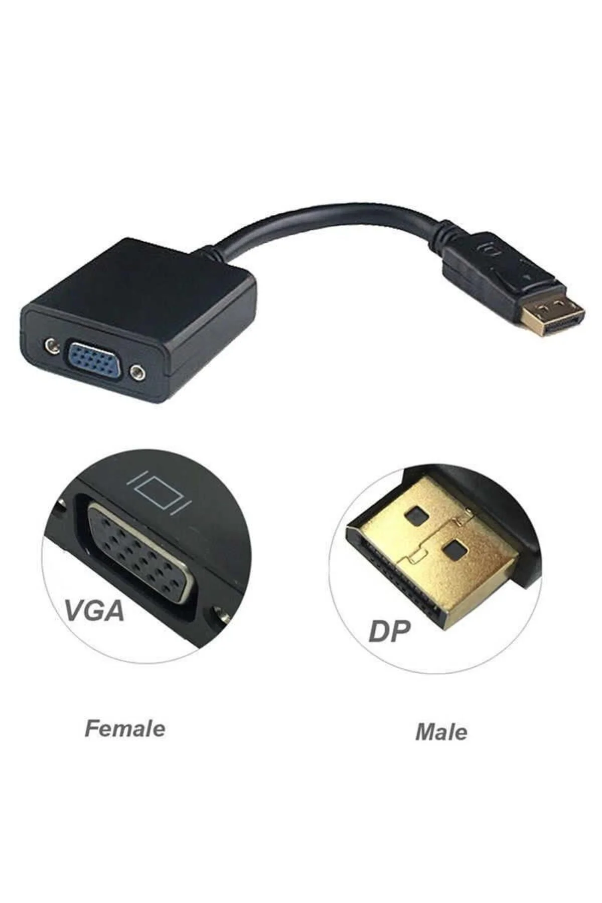 Displayport To Vga Çevirici Adaptör Display Erkek Vga Dişi