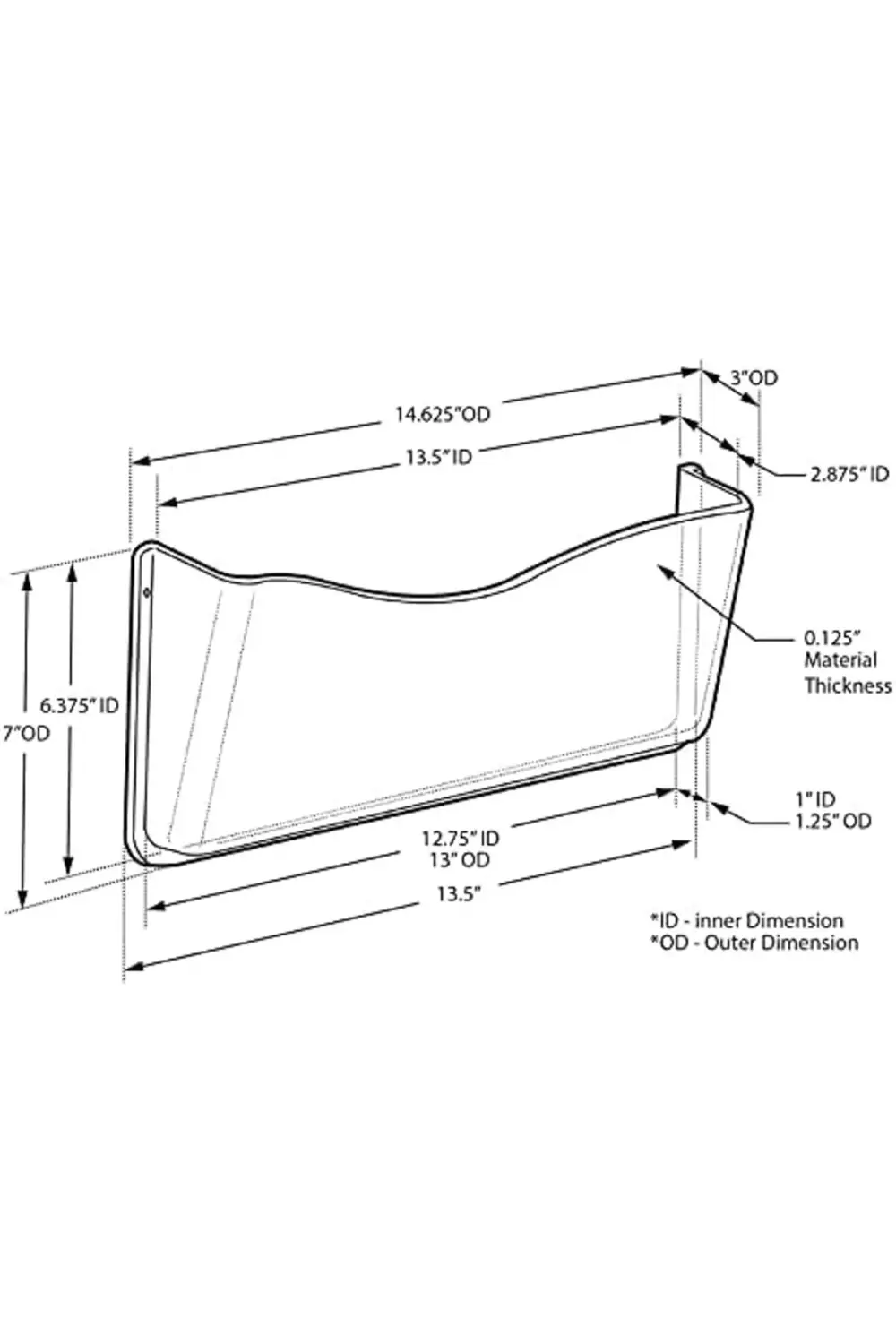 Displays 250025 Şeffaf Tek Cepli Duvara Monte Duvar Dosyası, 4 Pa