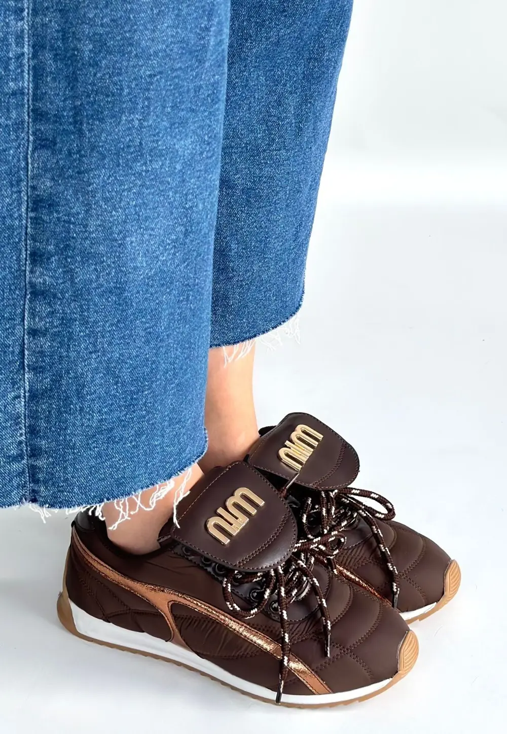 Dissa Kahverengi Cilt Bağcıklı Paraşüt Detaylı Spor Ayakkabı