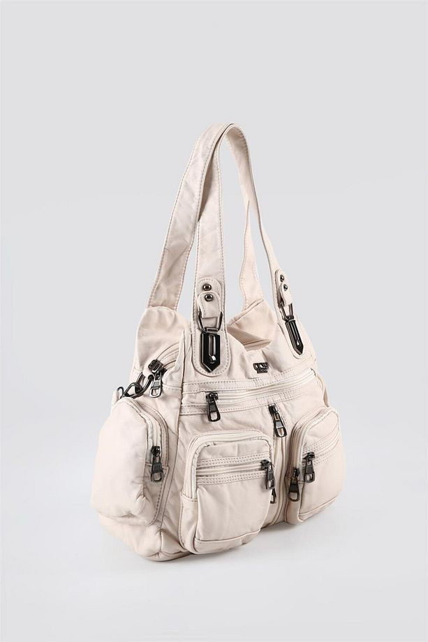 Diwer Bej Cilt Omuz Çantası