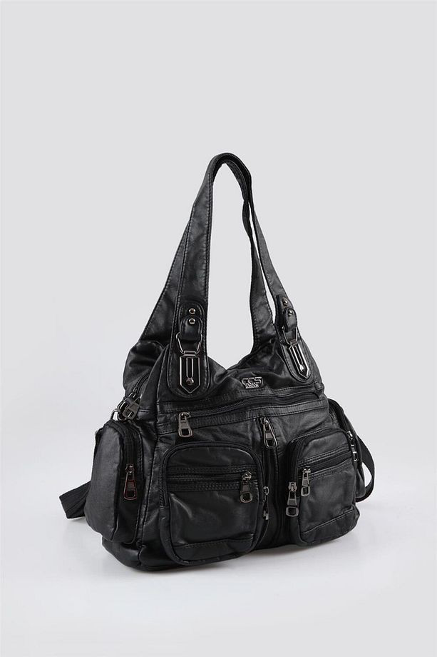 Diwer Siyah Cilt Omuz Çantası