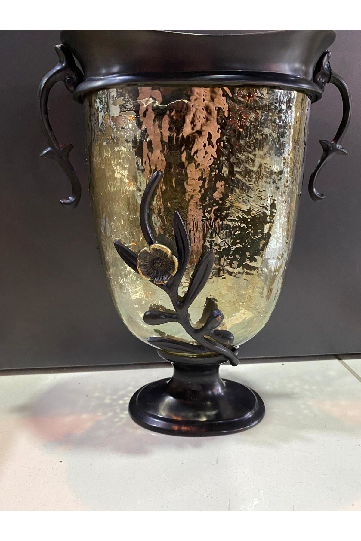 Vitale Diya Çiçekli Dekoratif Vazo Büyük Boy 28 Cm