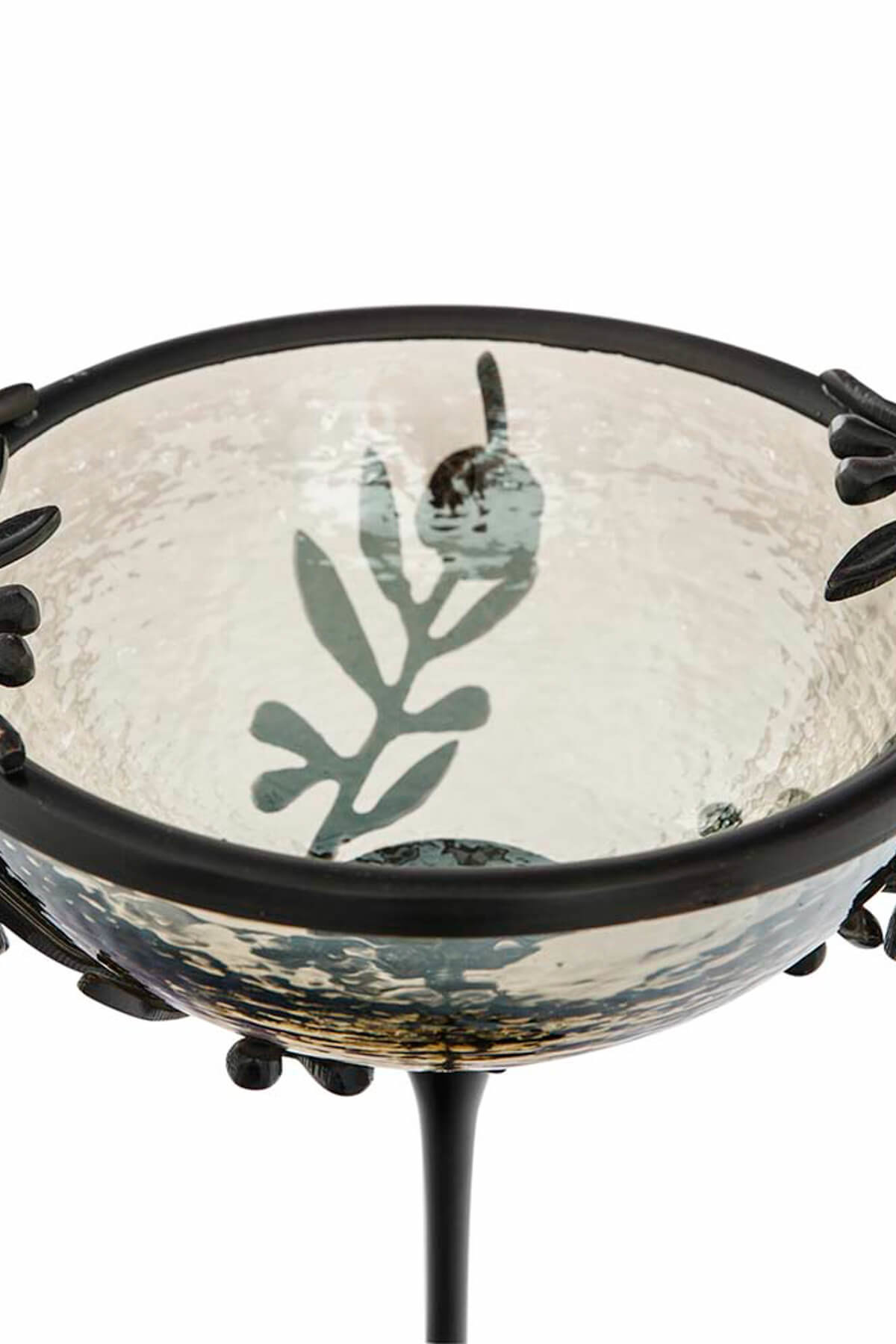 Vitale Diya Çiçekli Dekoratif Metal Ayaklı Kase Ak.Eg0022