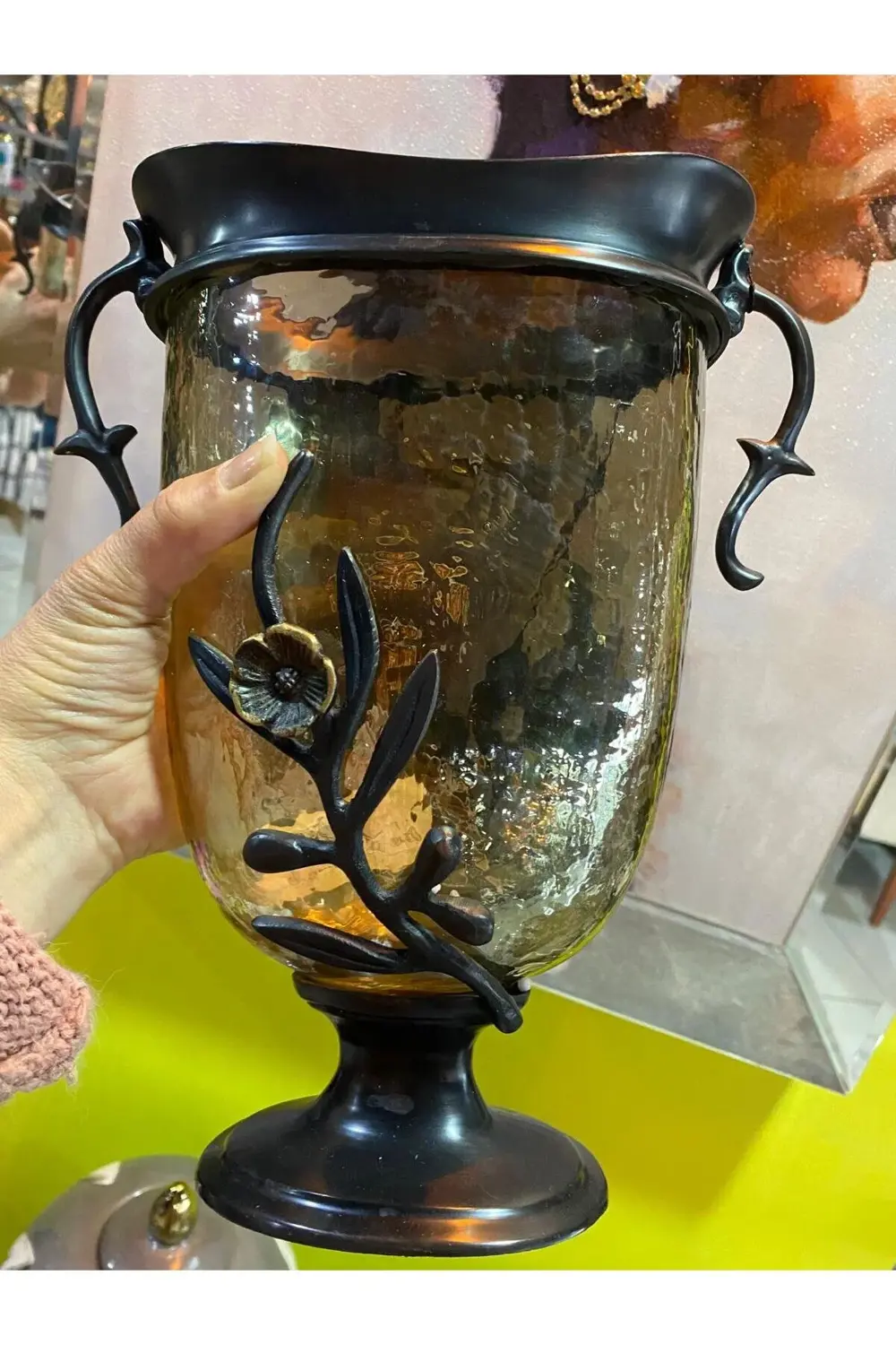 Diya Çiçekli Dekoratif Vazo Büyük Boy 28 cm