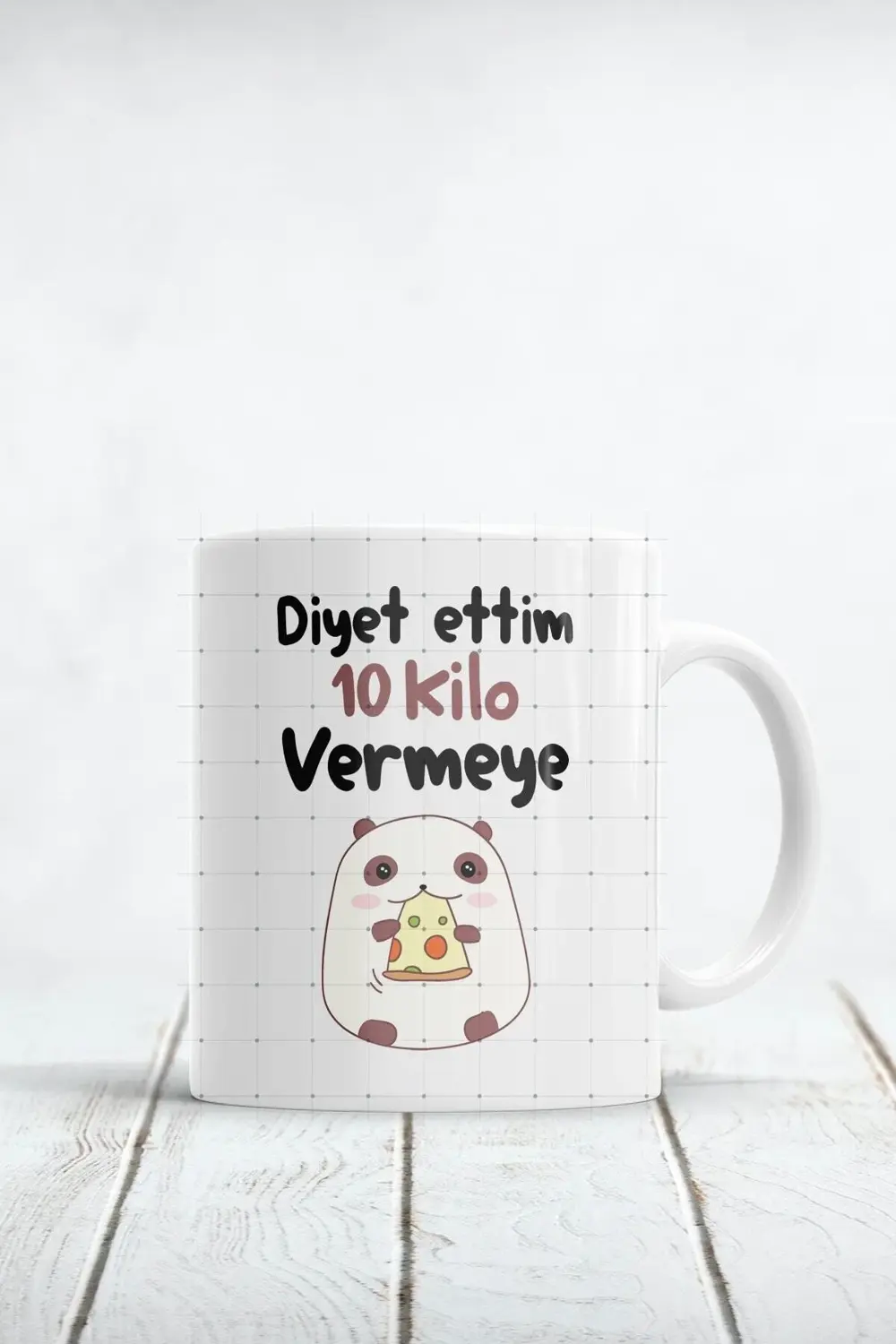 Diyet Ettim 10 Kilo Vermeye Baskılı Kupa Bardak