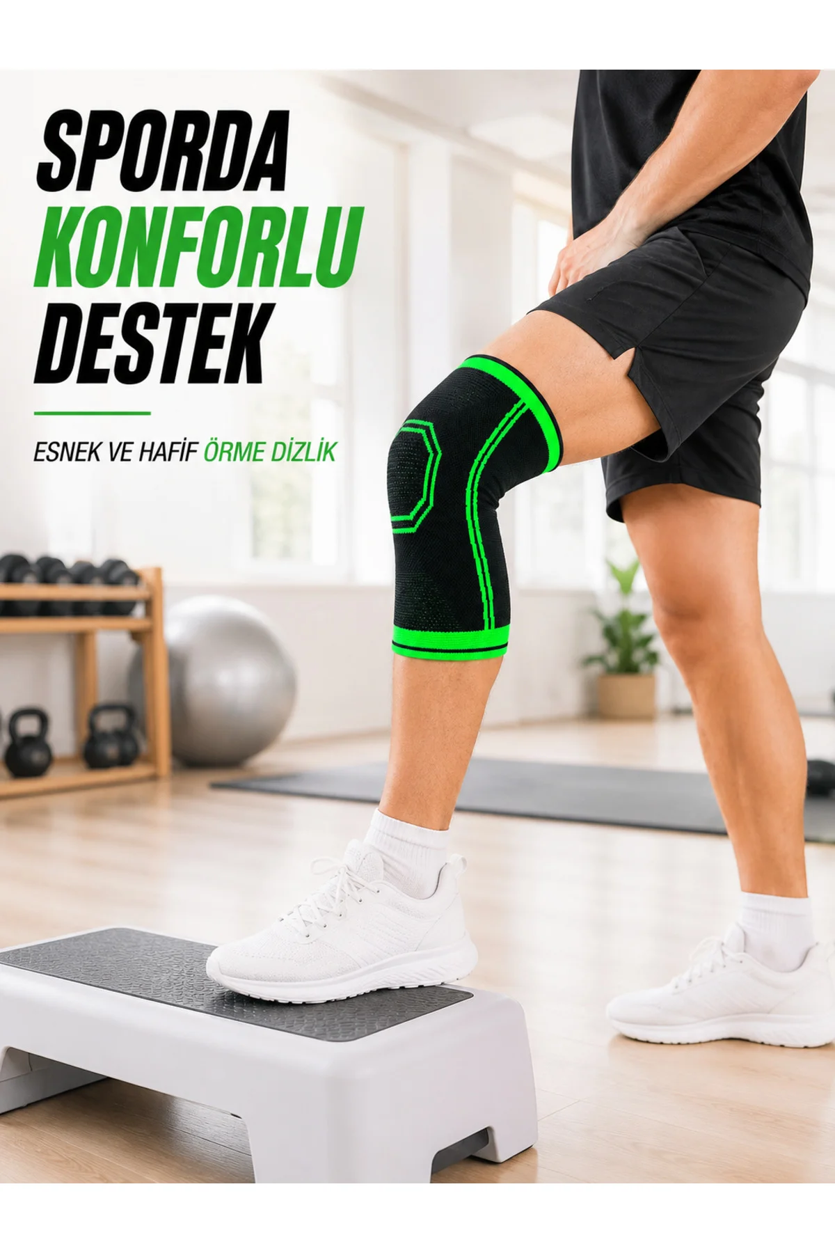 Diz Destekleyici Örme Dizlik Esnek Nefes Alabilen Spor Fitness Yürüyüş Dizliği Diz Destekleyici Örme Dizlik Esnek Nefes Alabilen Spor Fitness Yürüyüş Dizliği