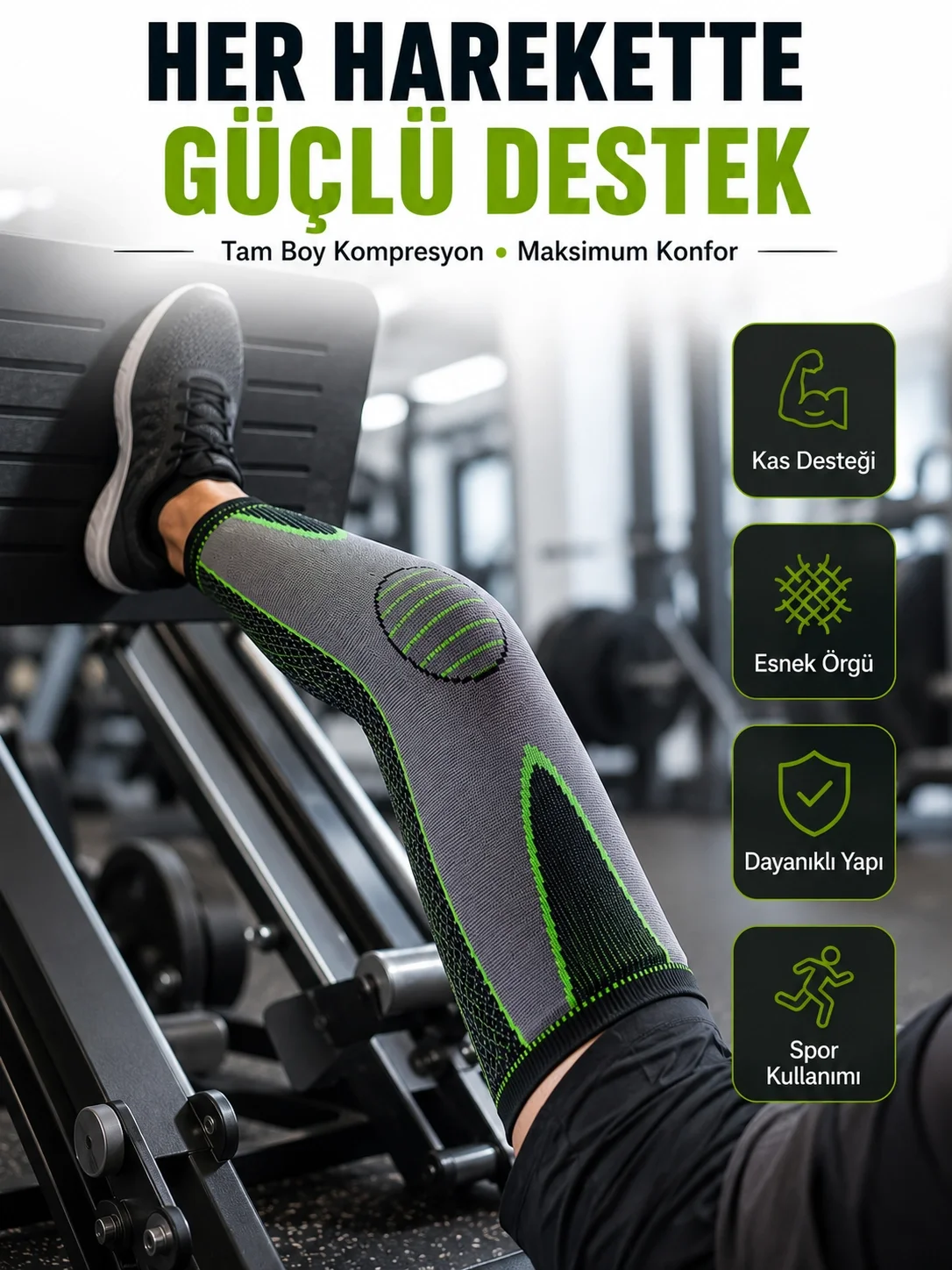 Diz Destekliği Fitness, Koşu ve Antrenman İçin Kompresyon Dizlik Fiyatı, Yorumları ve Özellikleri