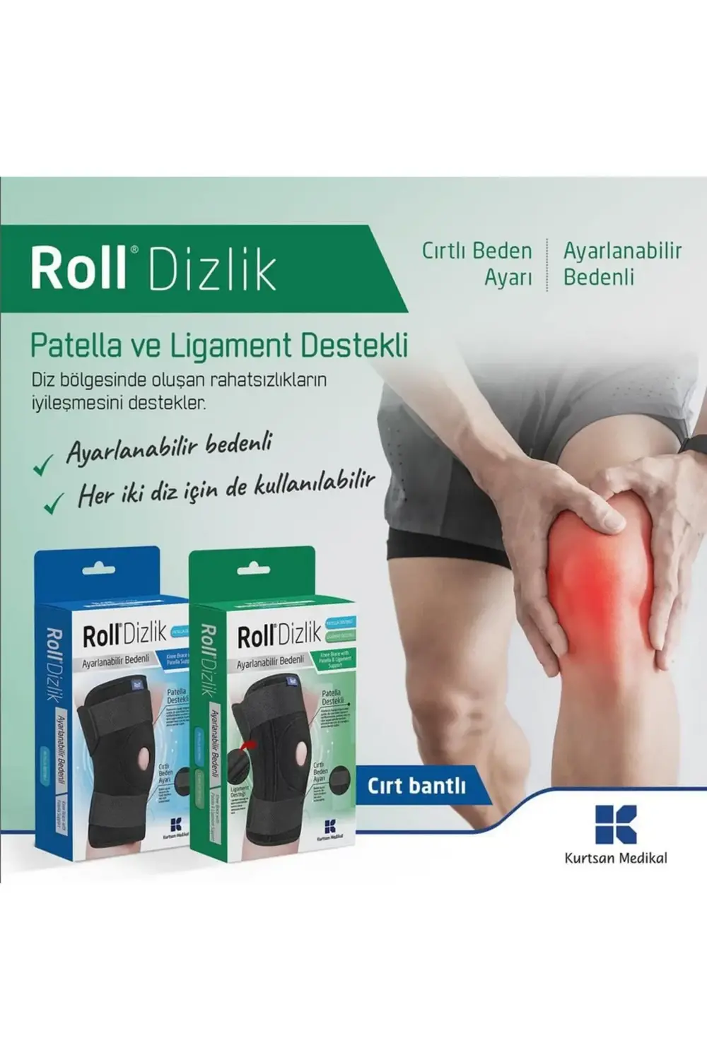 Dizlik Patella - Ligament Destekli Ayarlanabilir Bedenli
