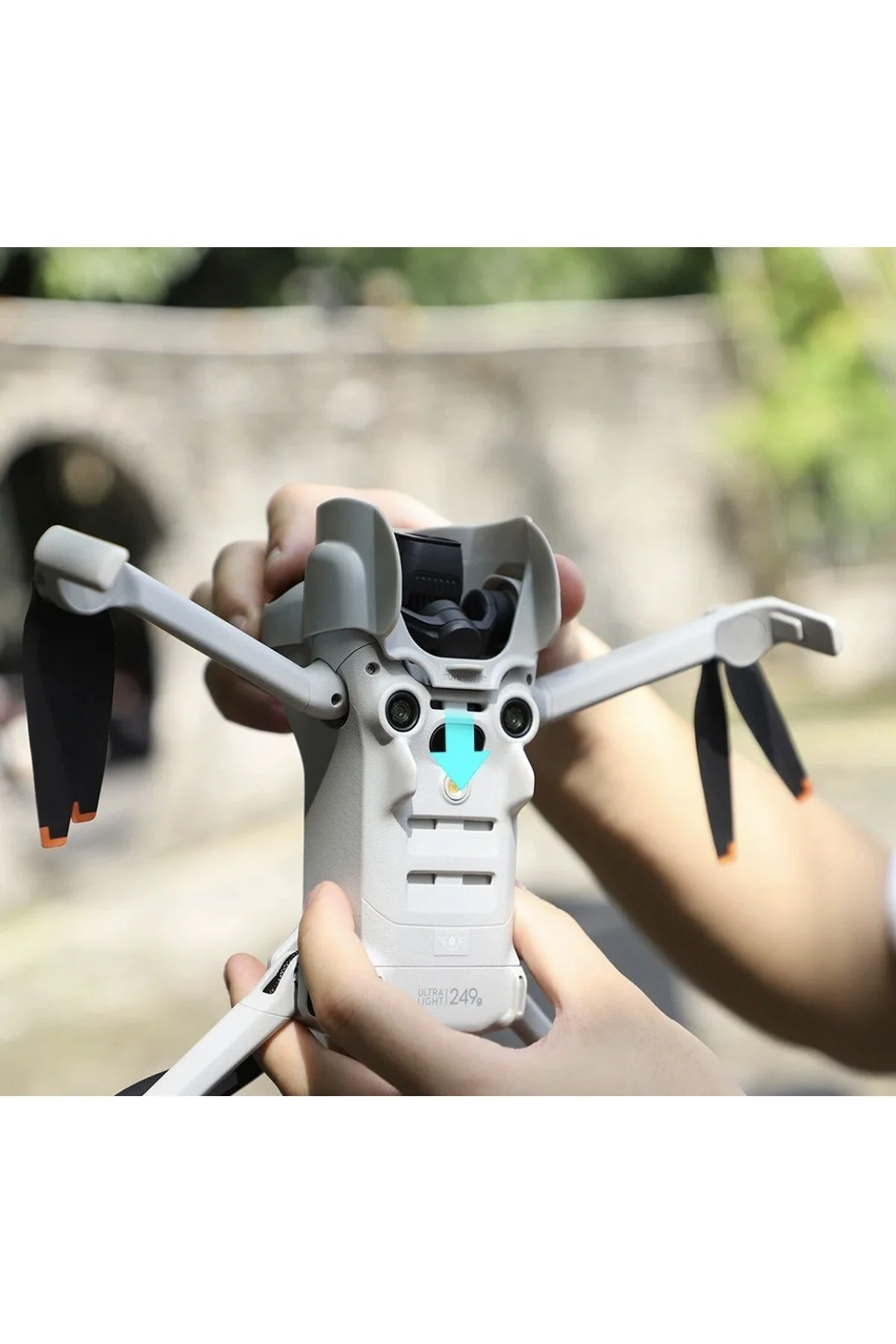 DJI Mini 4 Pro Aksesuar Seti 3'lü - İniş Takımı + Gimbal Koruyucu Gölgelik + Pervane Koruyucu - Görsel 6