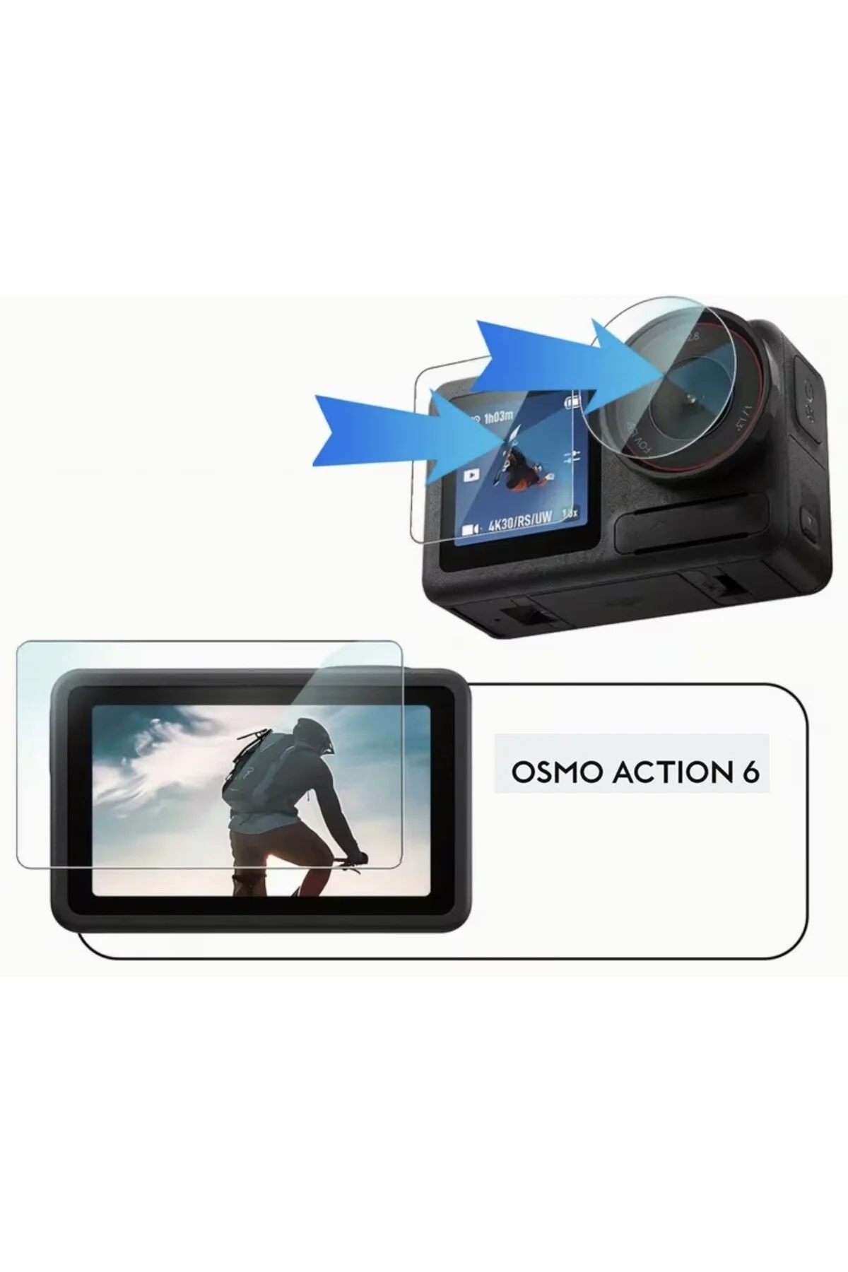 DJI Osmo Action 6 Koruma Seti 2'li - Silikon Koruma Kılıfı + Ekran Koruma Seti - Görsel 5