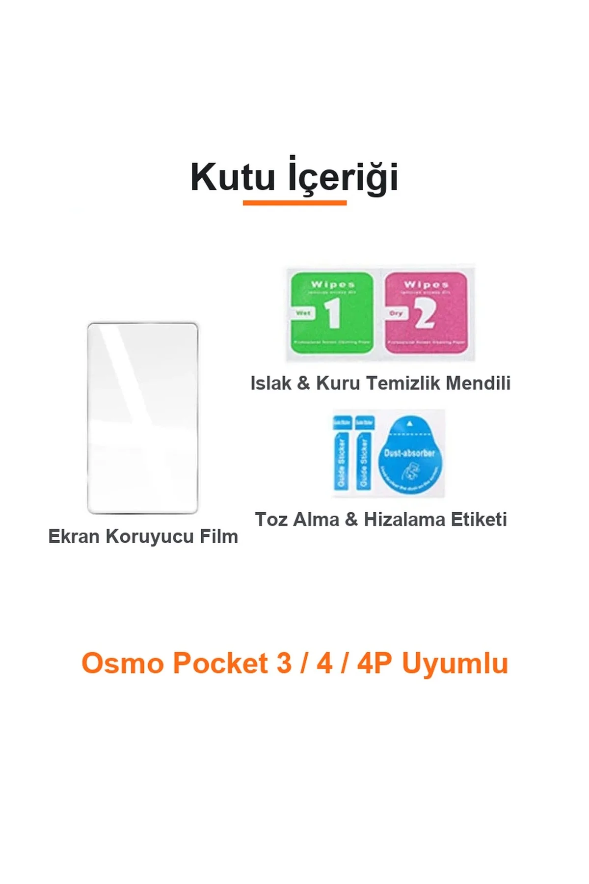 DJI Osmo Pocket 3 / 4 / 4P Uyumlu Ekran Koruma Filmi Şeffaf - Görsel 2