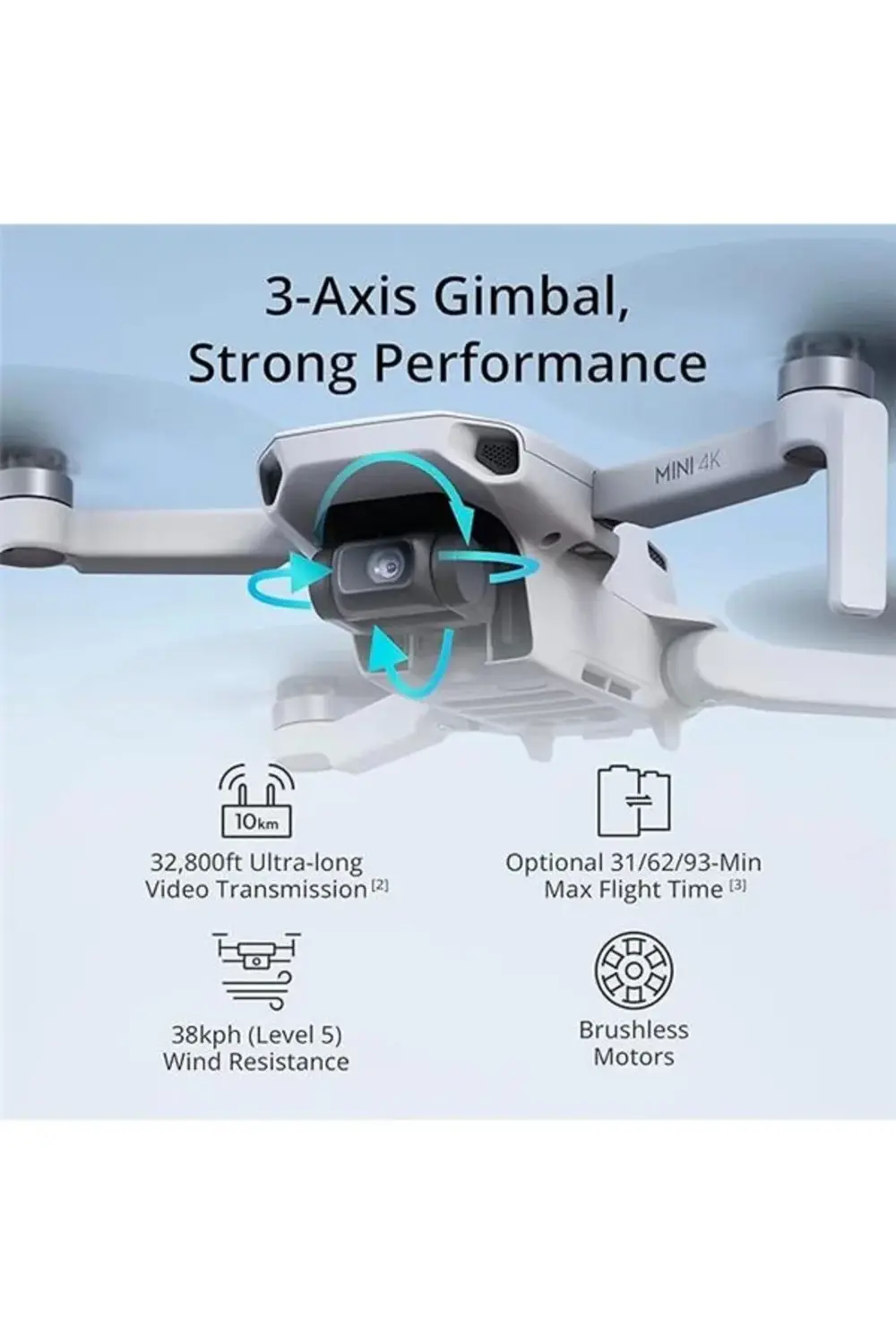 DjıMini , 4K 30 Fps, Drone, Gri