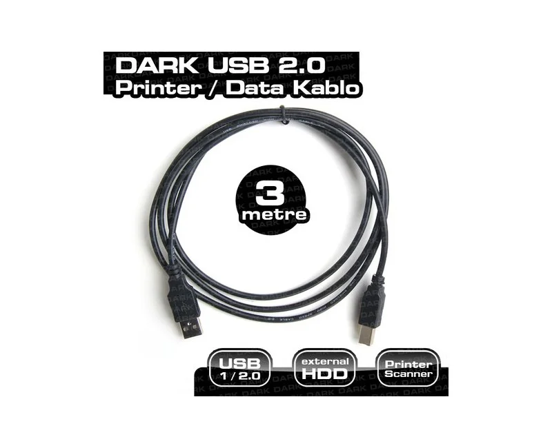 DK-CB-USB2PRNL300 USB 2.0 3 M PRINTER VE DATA KABLOSU