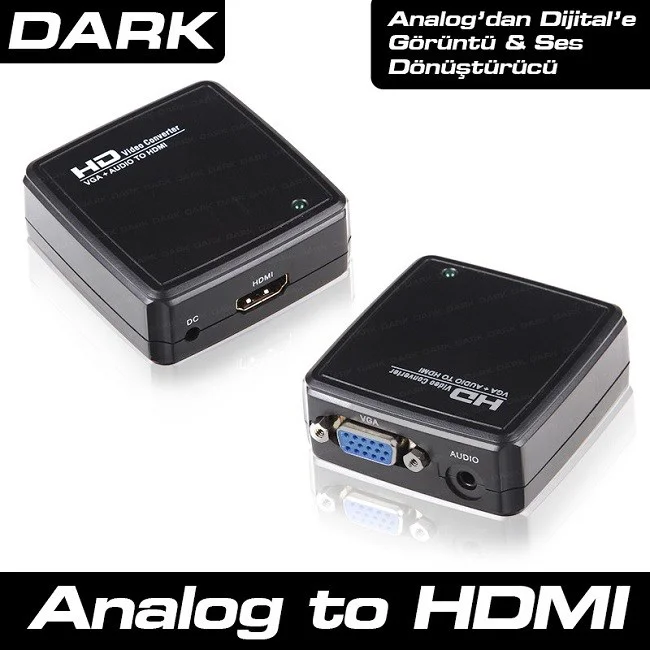 DK-HD-AVGAXHDMI Analog VGA ve SES-Dijital HDMI Aktif Dönüştürücüsü (V2HD02)