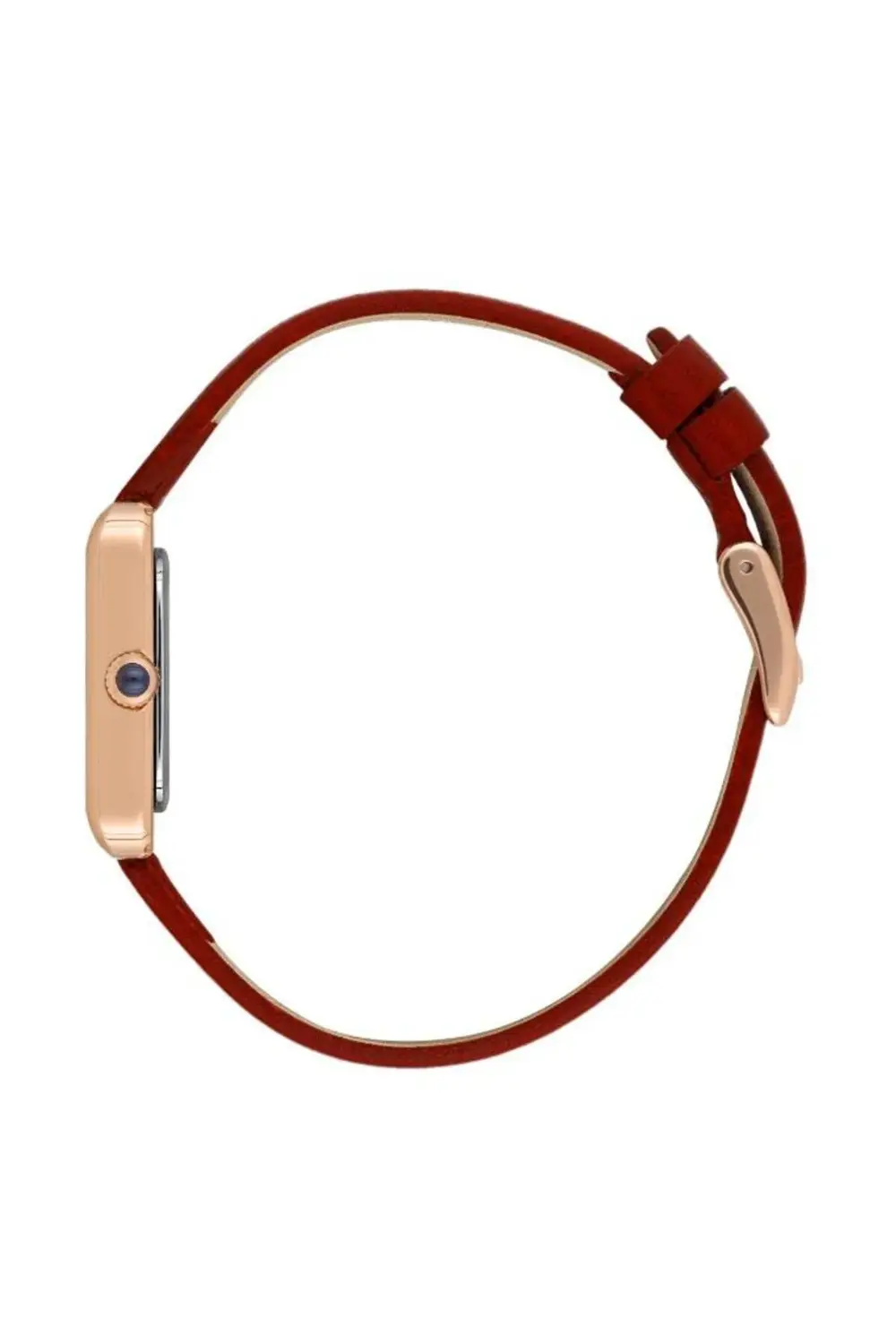 Dk.1.13787-6 Deri Kordon Dikdörtgen Kadran Suya Dayanıklı Kırmızı