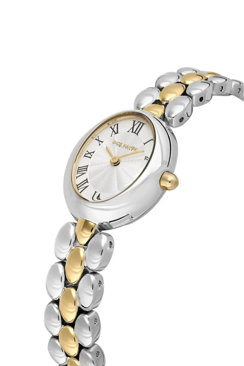 DK.1.AG1422.02 Romen Rakamlı Oval Kadranlı Çelik Kordon Çelik Kas