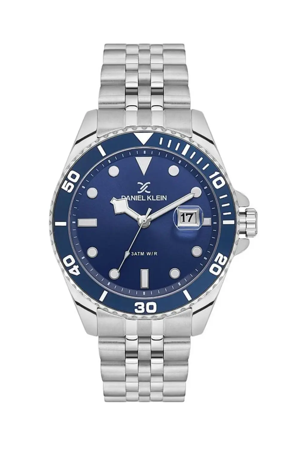 Dke.1.10724-6 Çelik Kasa Çelik Kordon Bombeli Takvim Metalik Renk