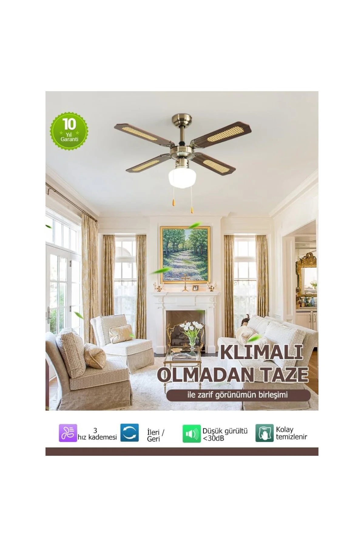 DLC POYRAZ TAVAN VANTİLATÖRÜ ANTİK 107CM