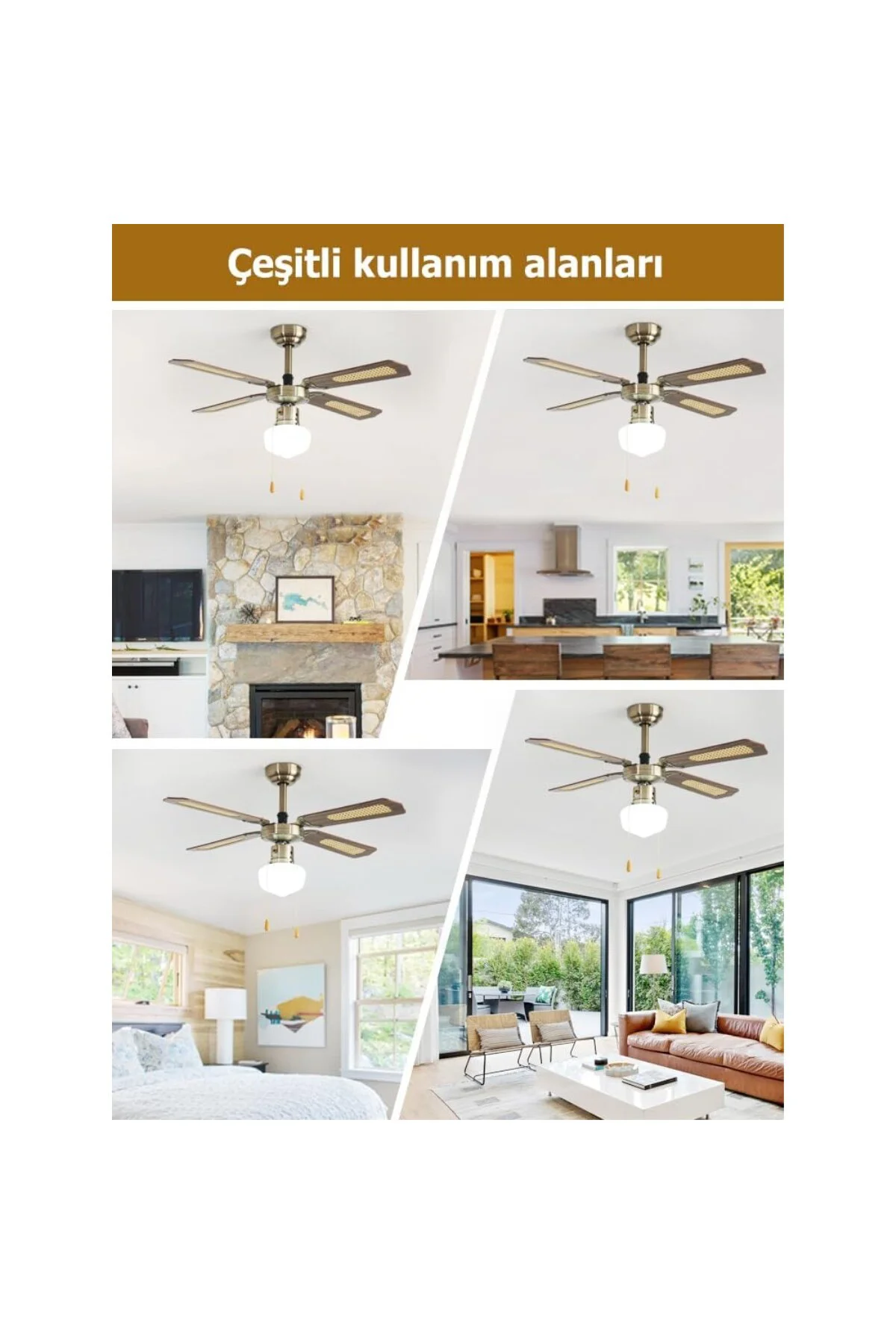 DLC POYRAZ TAVAN VANTİLATÖRÜ ANTİK 107CM