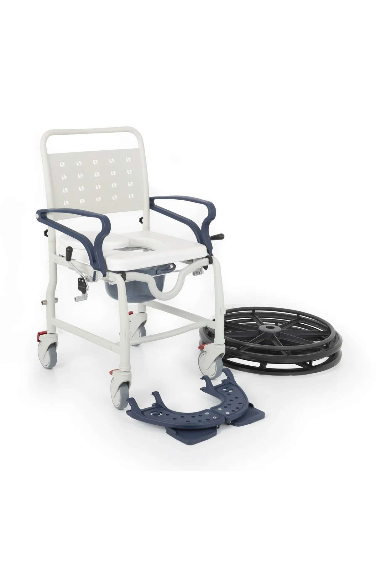 DM-8088D Soft Lacivert Banyo ve Tuvalet Tekerlekli Sandalye