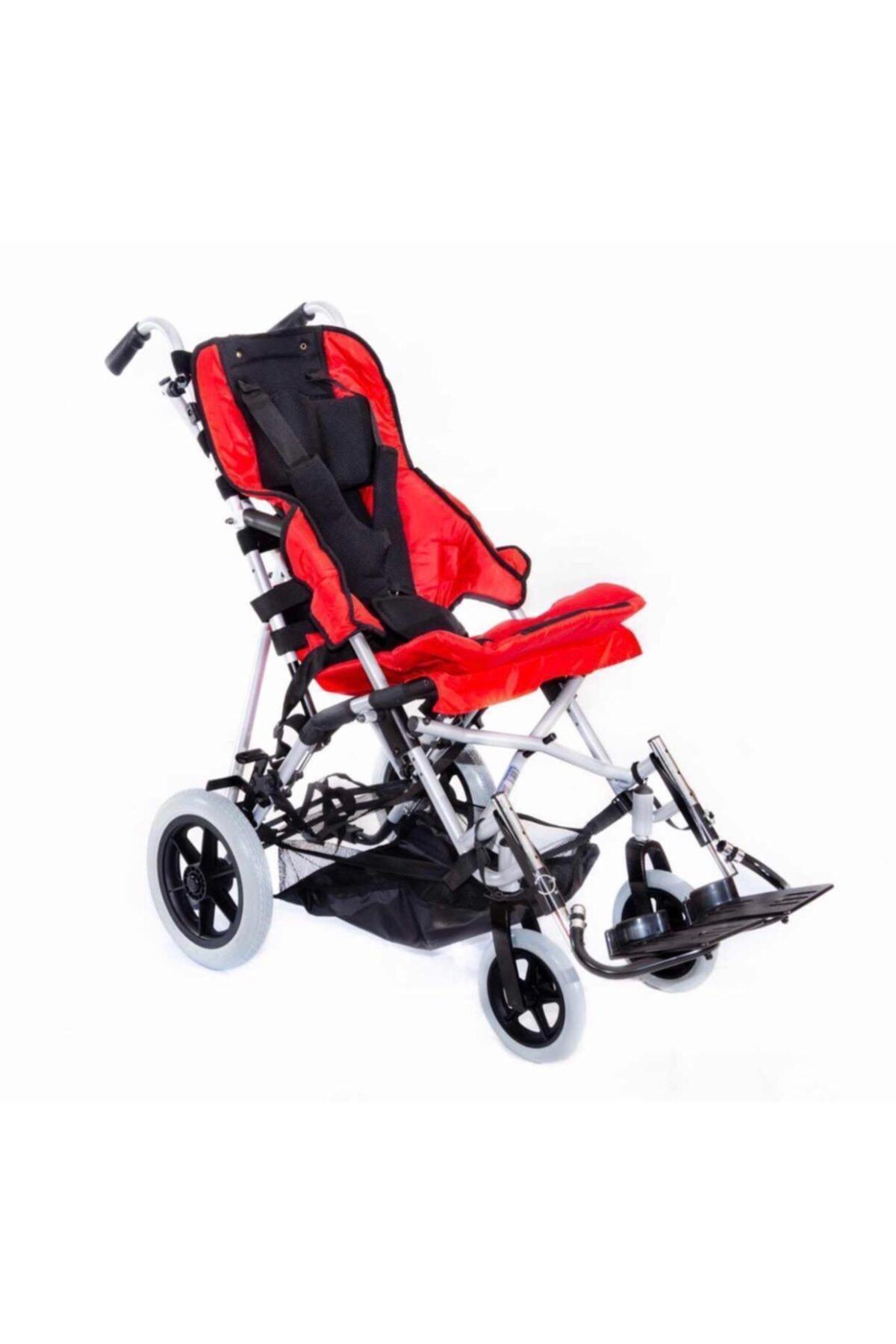 Comfort Plus Pediatrik Baston Puset Kırmızı|Alüminyum Şase,Katlanır Kasa,Quick