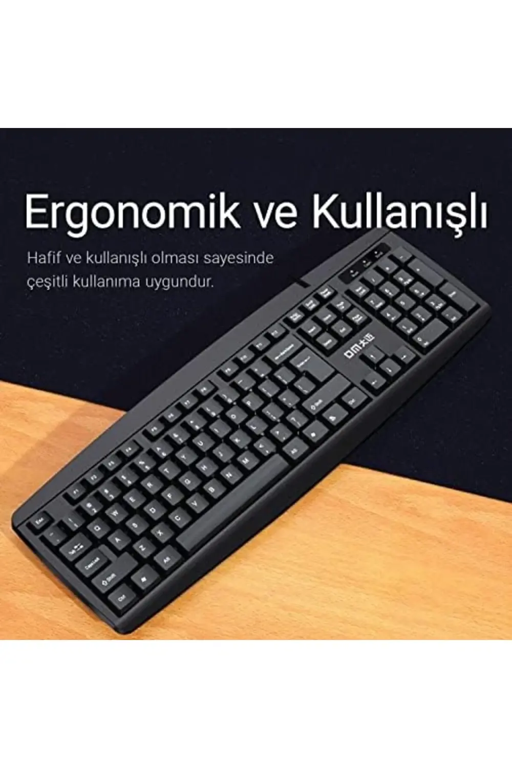 DM K10 Siyah Kablolu İngilizce Q Klavye polymix 1171935
