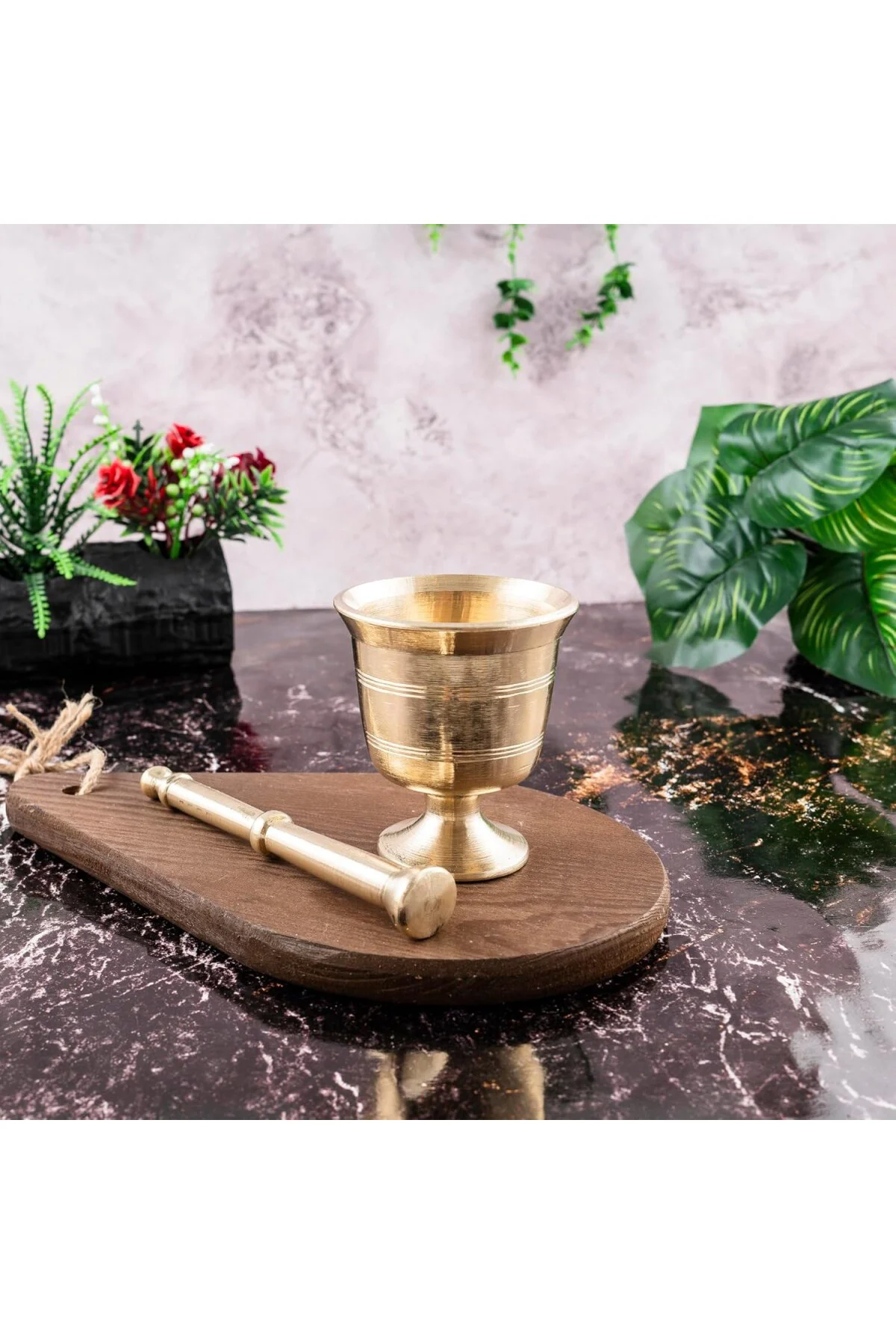 DMT Gaziantep Bakır Pirinç Döküm Havan eli kalınlık:0,6mm Ağız ge