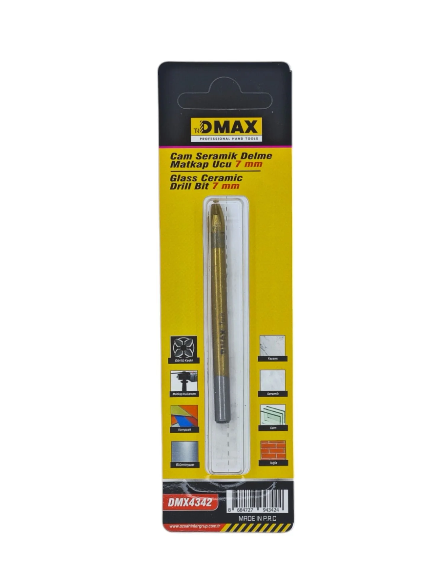 DMX4342   D-Max Cam Seramik Delme Matkap Ucu 7mm