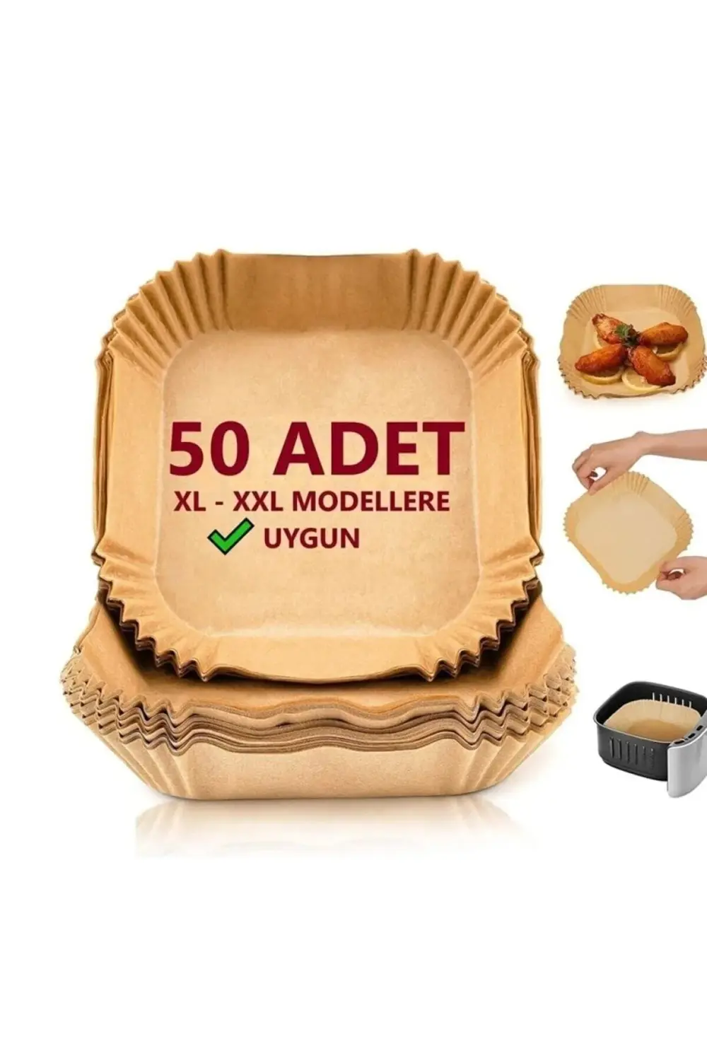 Dn-00107 Airfryer Pişirme Kağıdı Kare 50 Adet -77