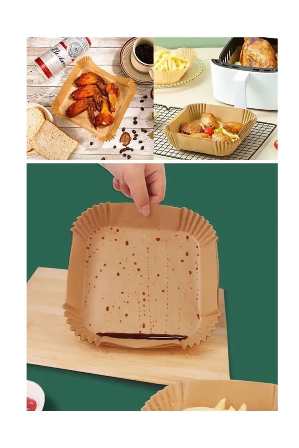 Dn-00107 Airfryer Pişirme Kağıdı Kare 50 Adet -77