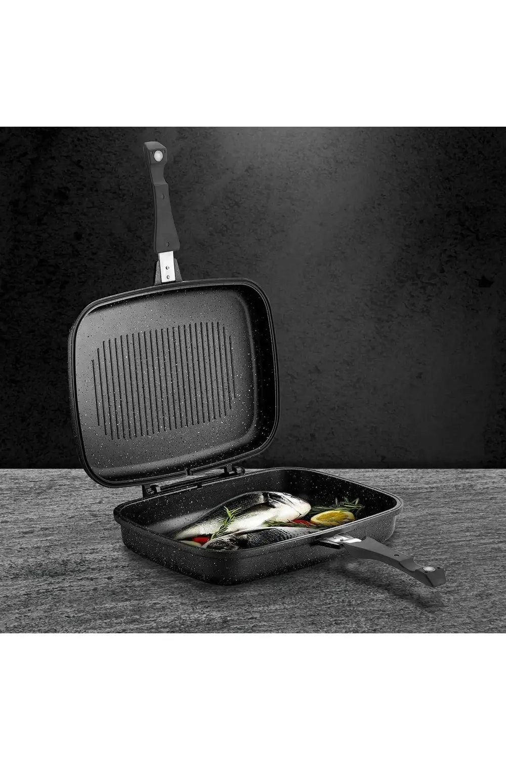 Dn 20002 Fishstone Çift Taraflı Mıknatıslı Döküm Balık Tavası Yan