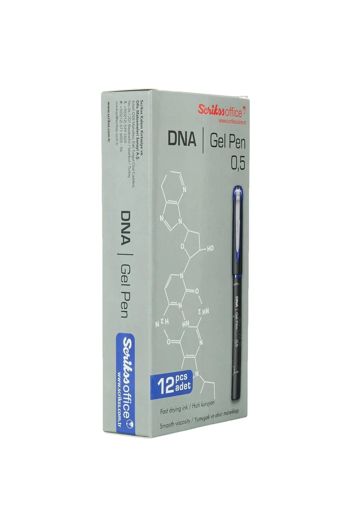 Dna Jel Tükenmez Kalem 12'li Ambalaj Mavi 0.5 Mm