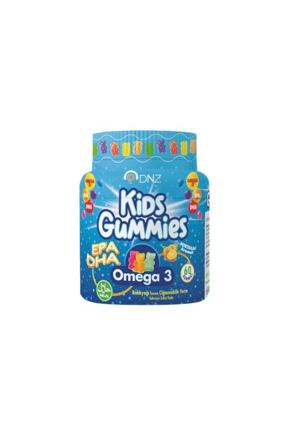 Dnz Kids Gummies Omega 3 Balık Yağı İçeren Çiğnenebilir Portakal 