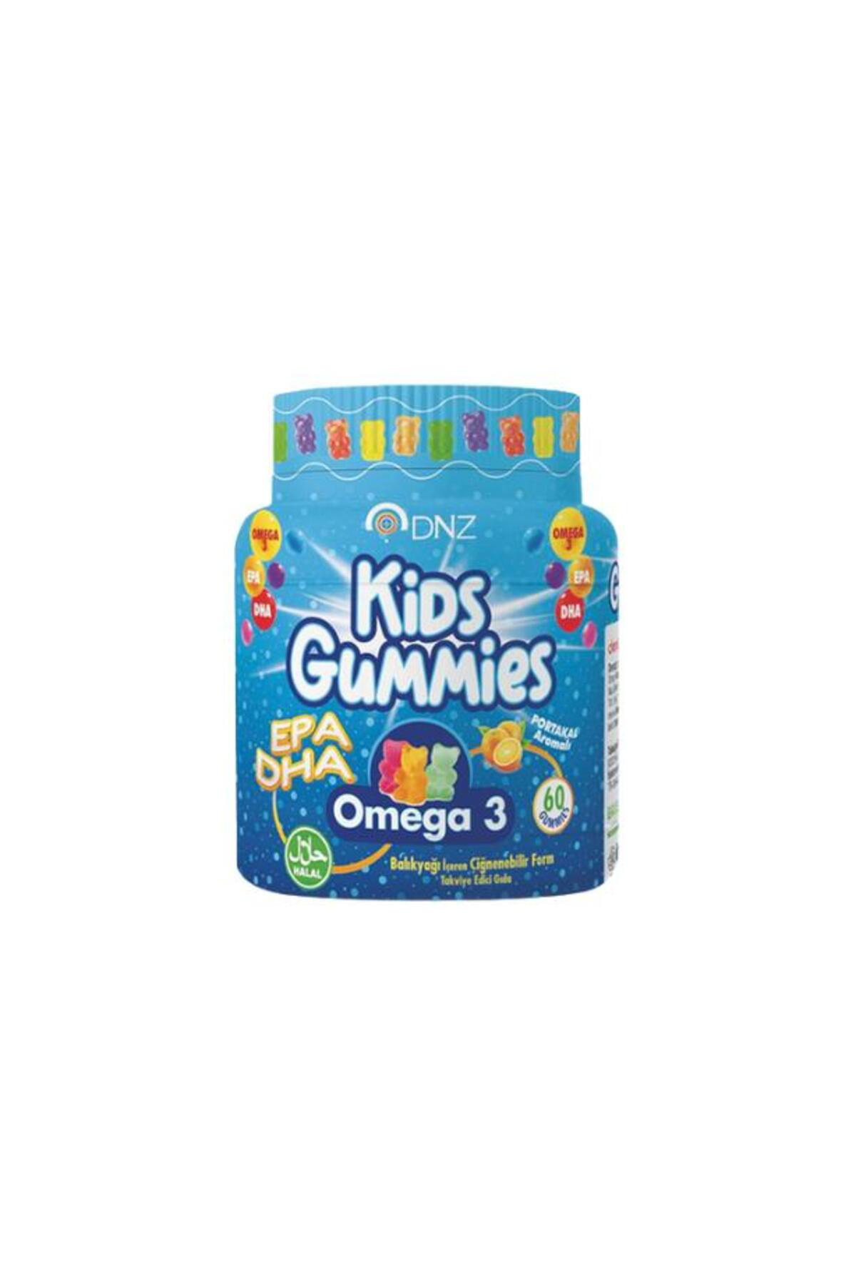Dnz Kids Gummies Omega 3 Balık Yağı İçeren Çiğnenebilir Portakal 