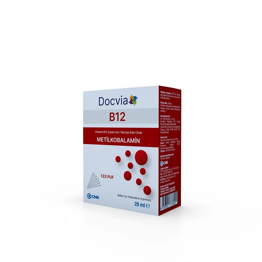 Docvia B12 Metilkobalamin Sprey Damla 133 Puf 20 ml Docvia B12 Metilkobalamin Sprey Damla 133 Puf 20 ml