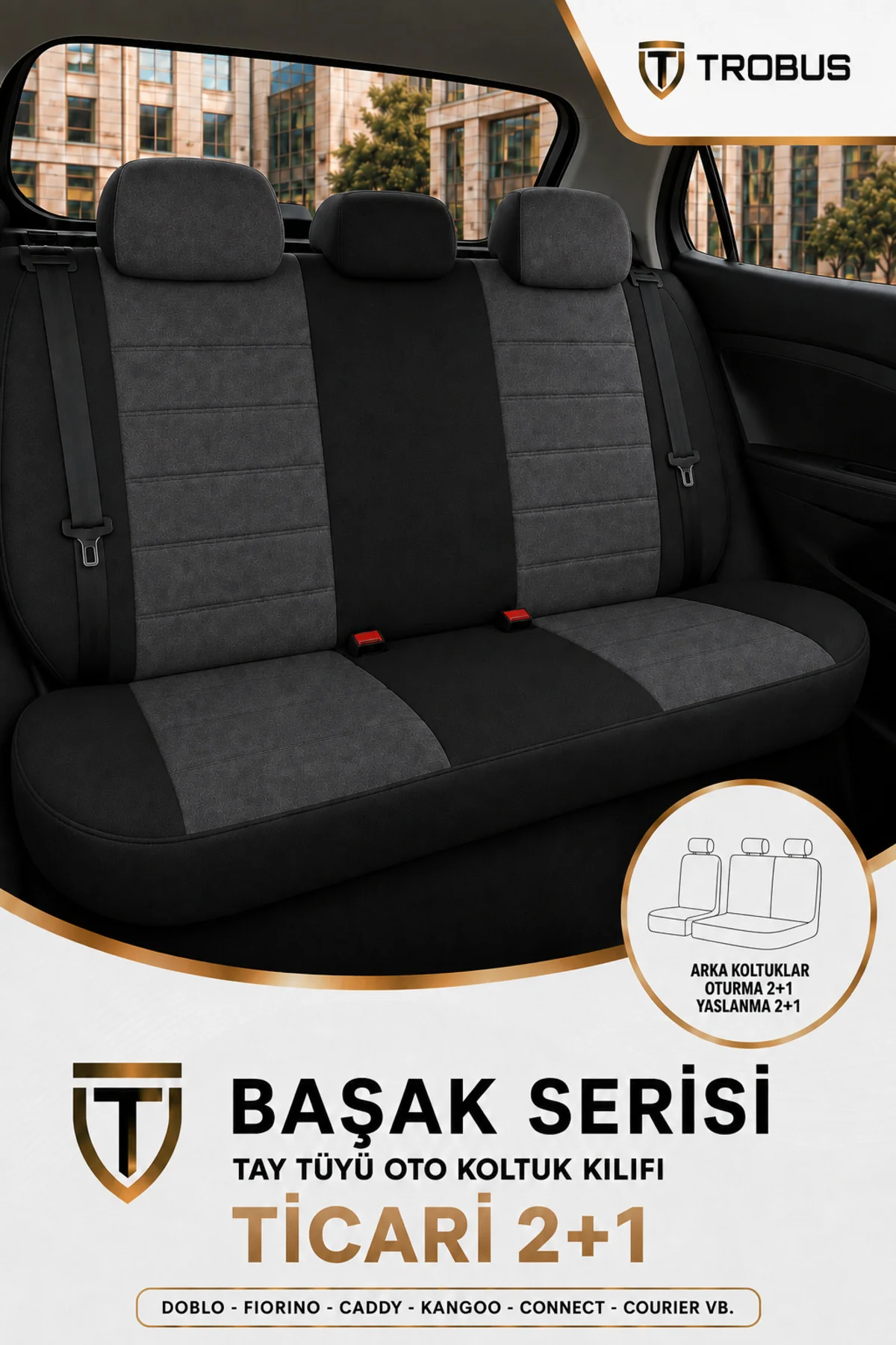 Dodge Nitro Oto Koltuk Kılıfı 2008 2009 2010 Füme Başak Serisi Tay Tüyü 2+1 Ticari