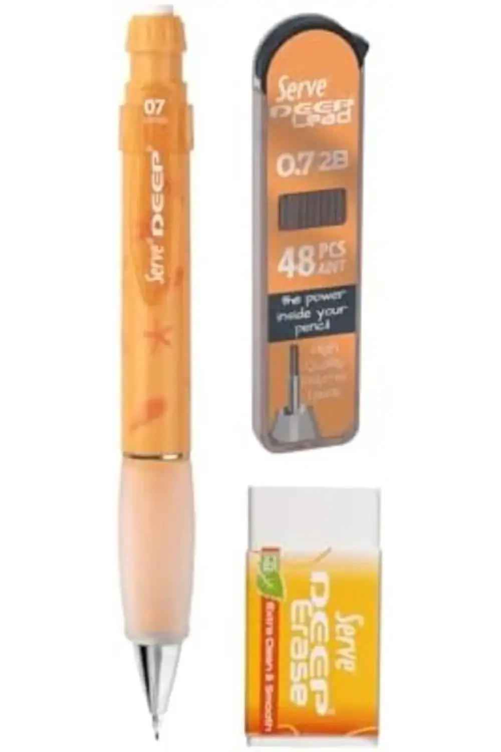 Doğa Desenli Deep, Deep Silgi ve Deep Min, 0.7 mm, Hardal Sarısı