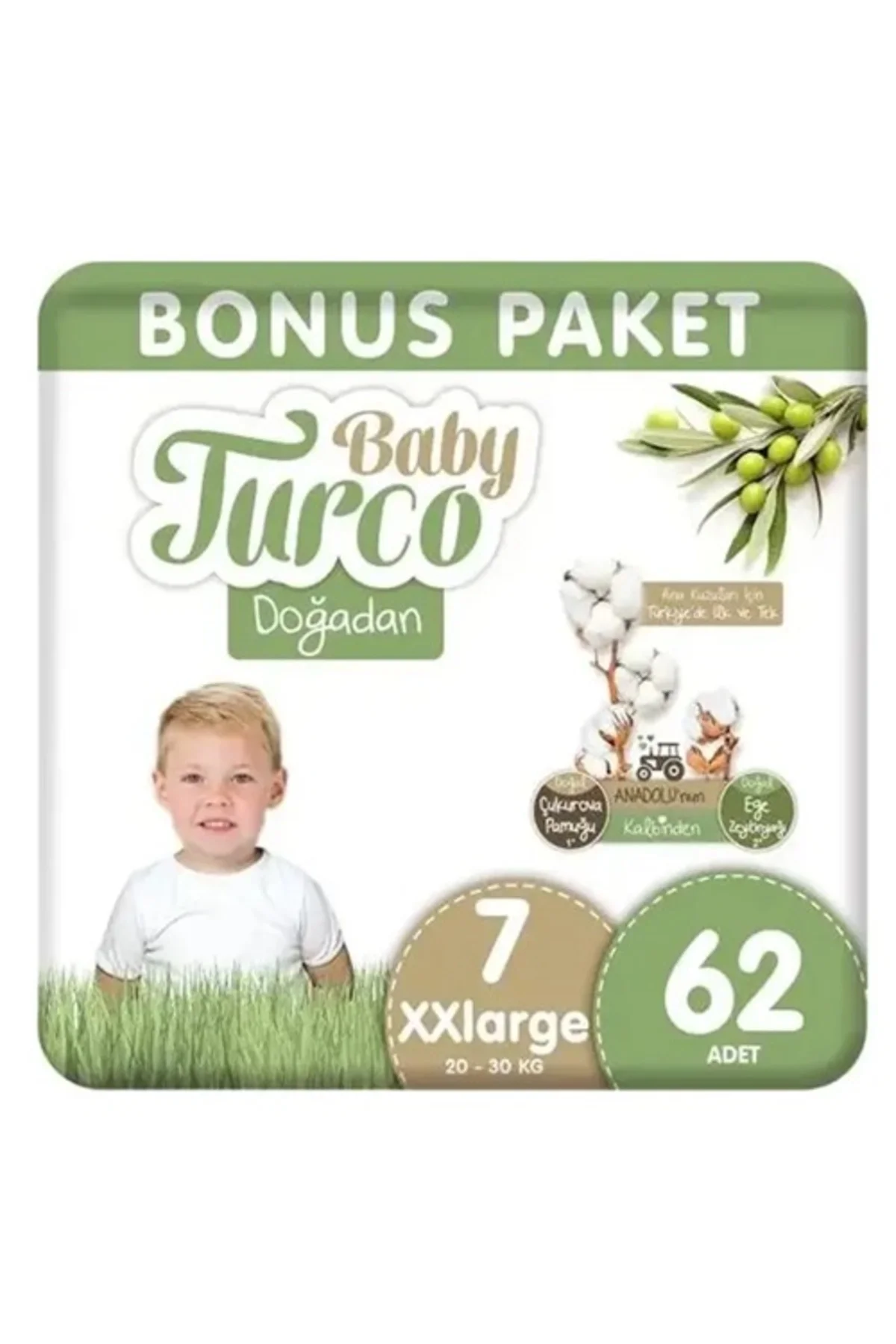 Doğadan Bebek Bezi Bonus Paket No:7 62 Adet