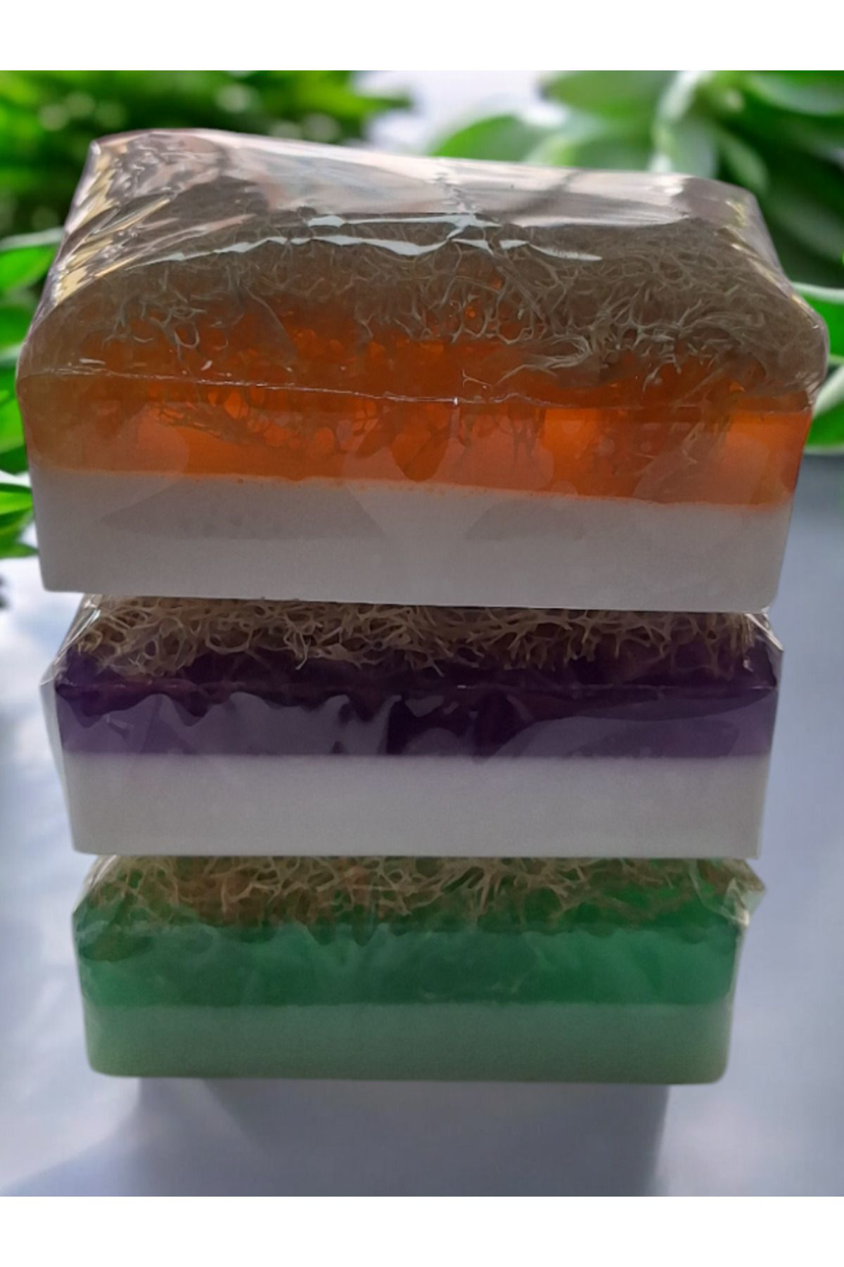 Doğal 3 Lü Kabak Lifli Aloe Vera - Lavantalı - Ballı Eşek Sütlü S