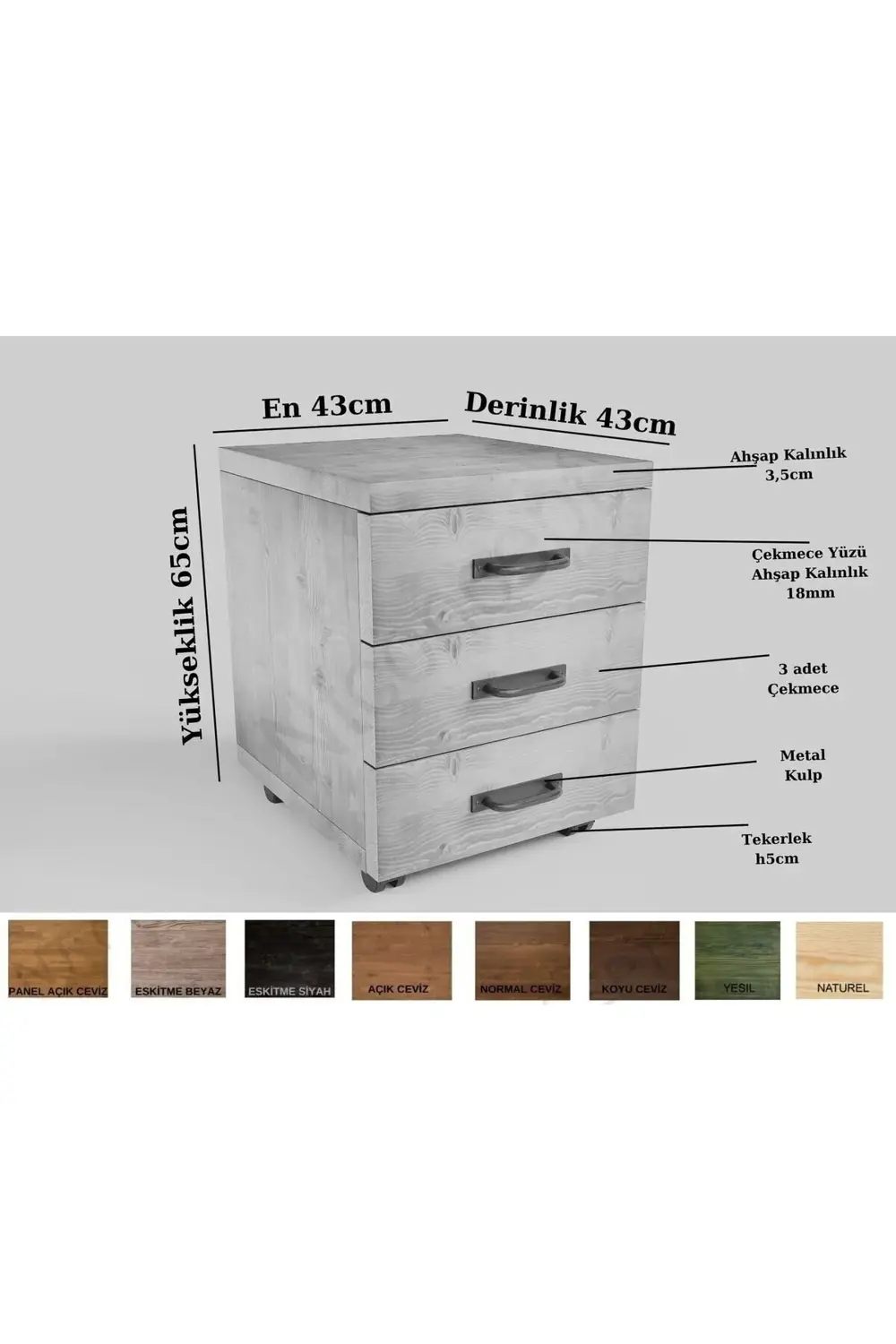 Nt Concept Doğal Ağaç Keson 45 Cm-H60 Cm-48,5 Cm