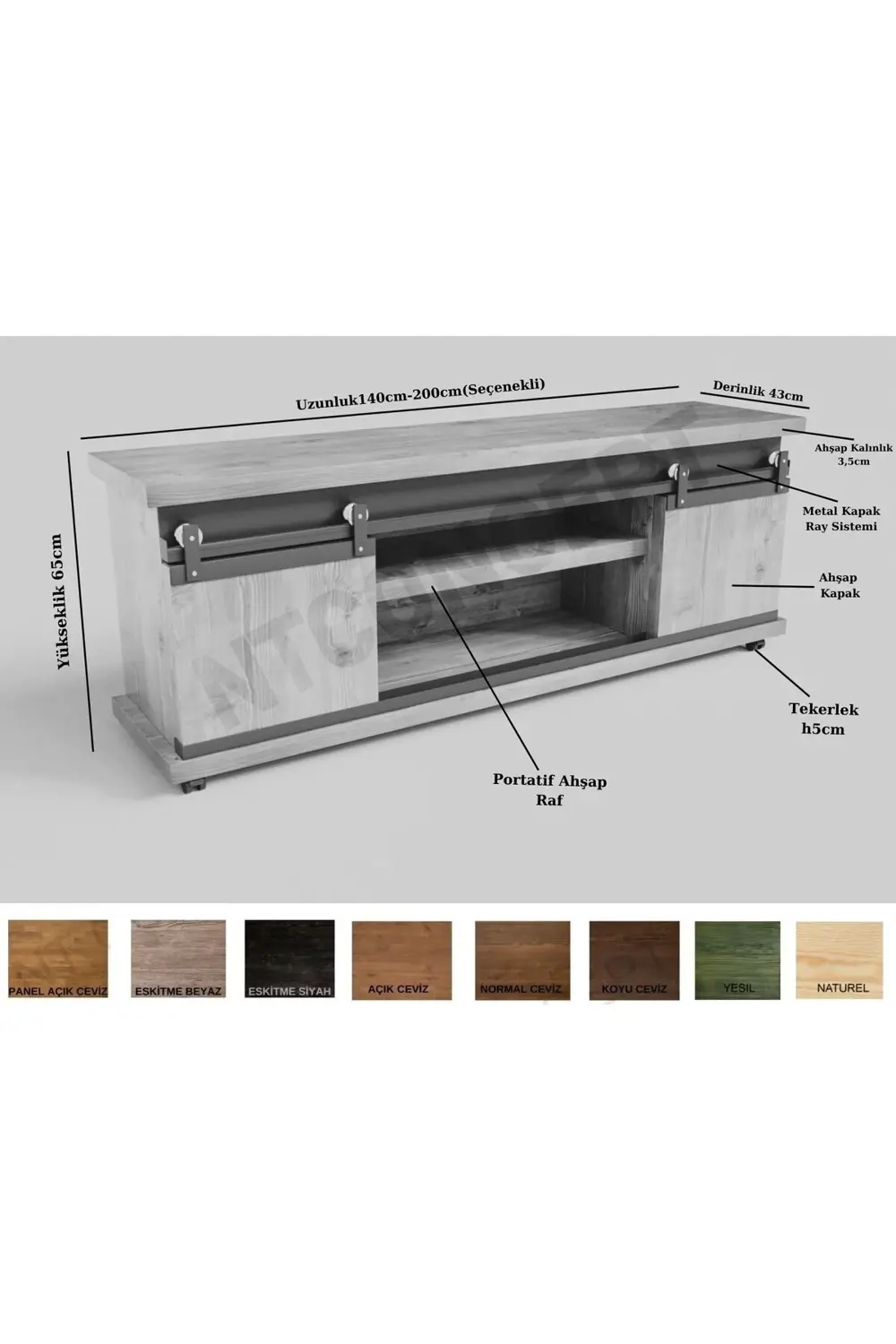 Nt Concept Doğal Ağaç Ofis Düzenleyici Dolap(160Cm-H60cm-41Cm)