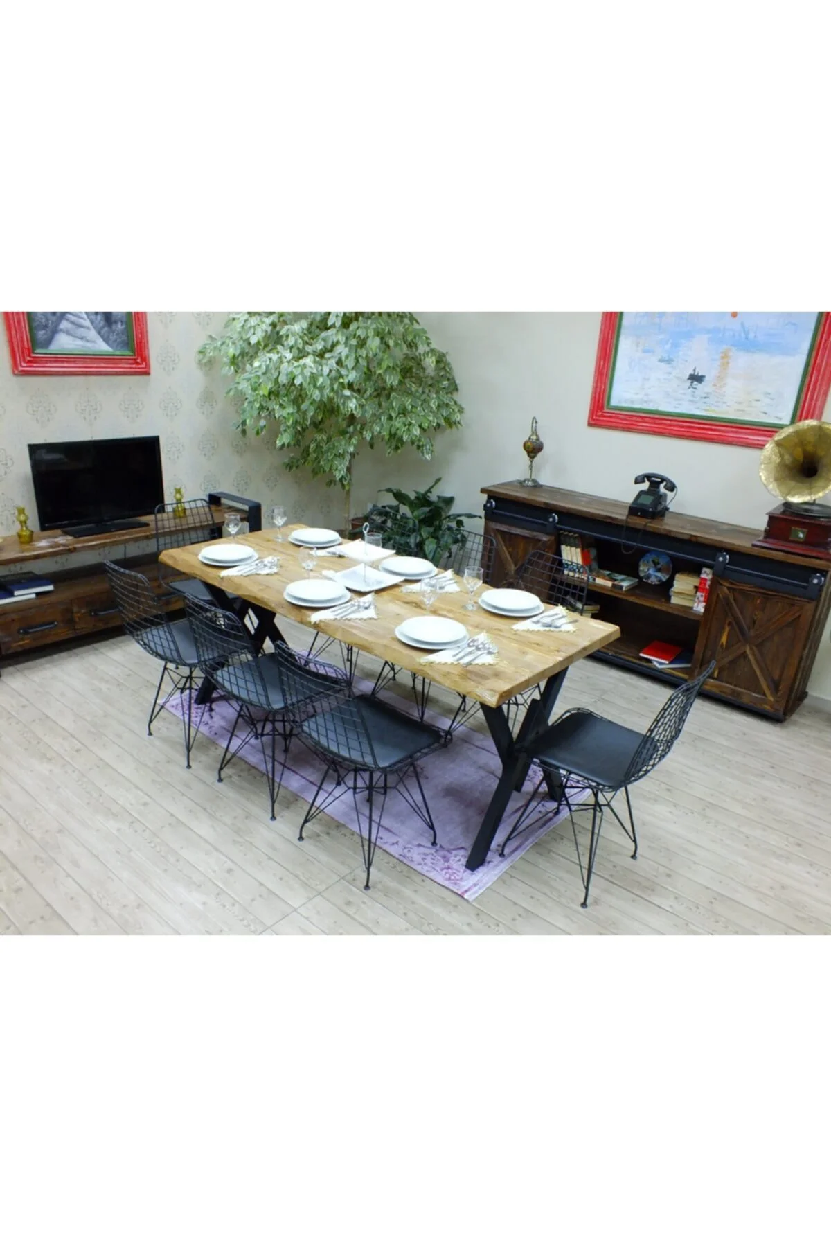 Doğal Ağaç Yemek Masası - (100cm-210cm Masa) - Görsel 29