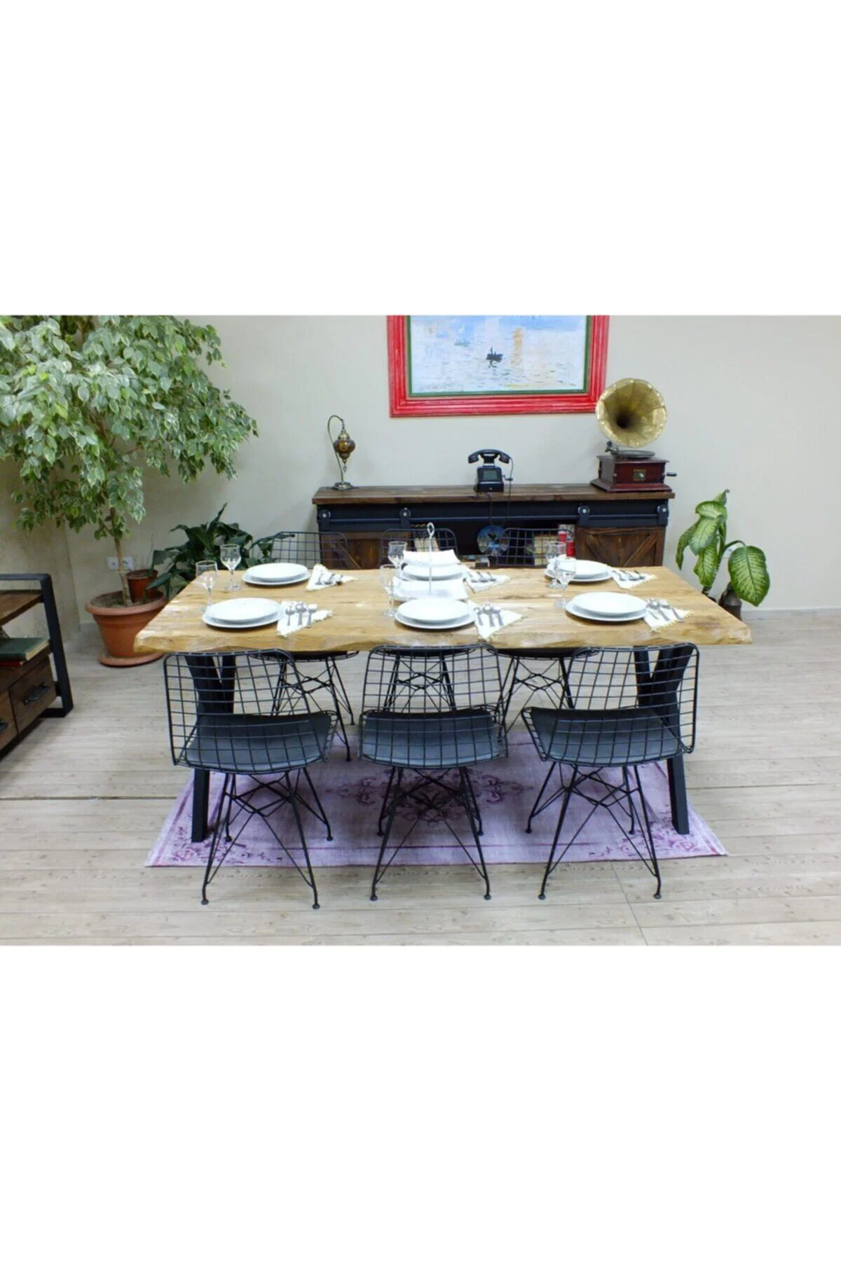 Doğal Ağaç Yemek Masası - (100cm-210cm Masa) - Görsel 20