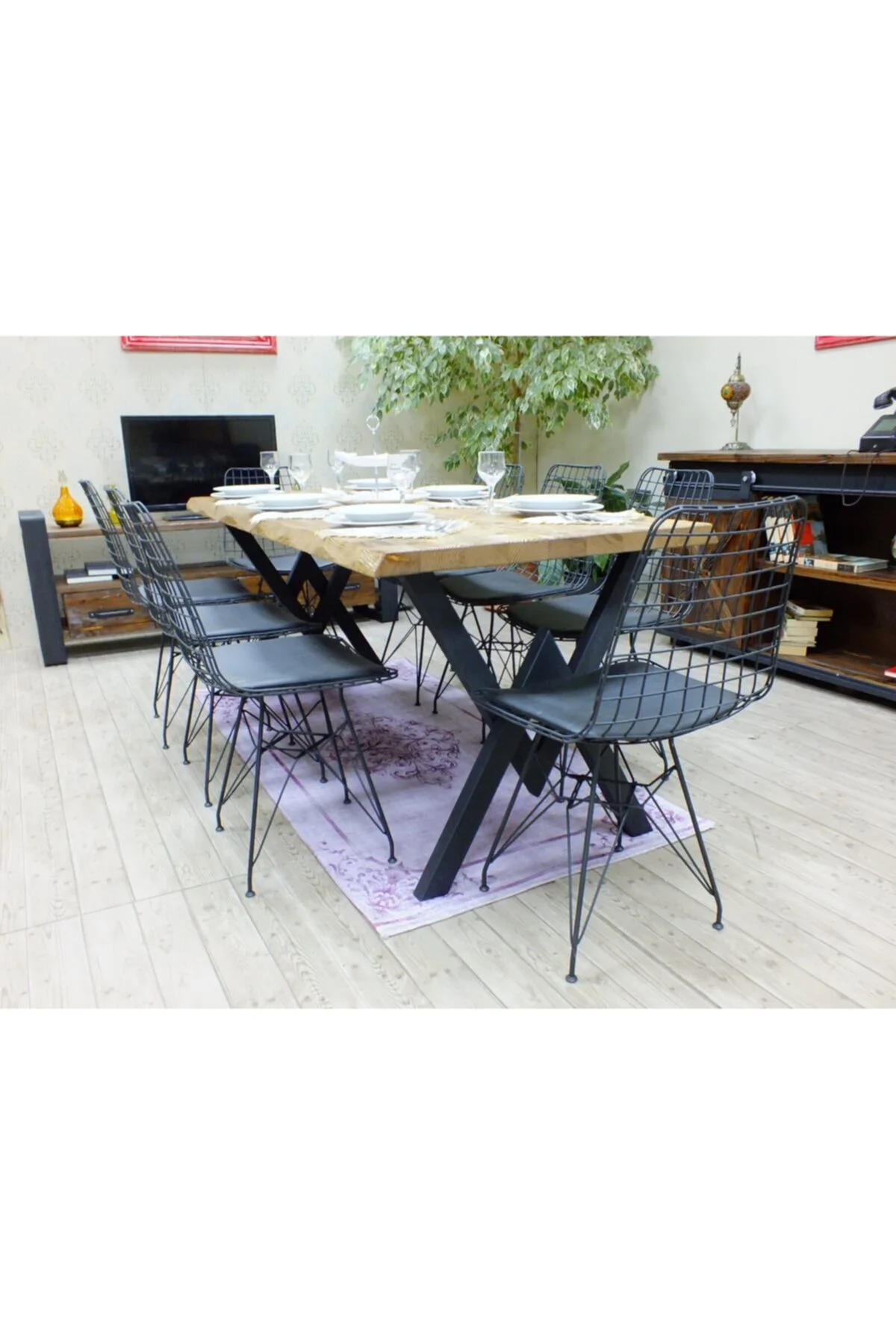Doğal Ağaç Yemek Masası - (100cm-210cm Masa) - Görsel 10