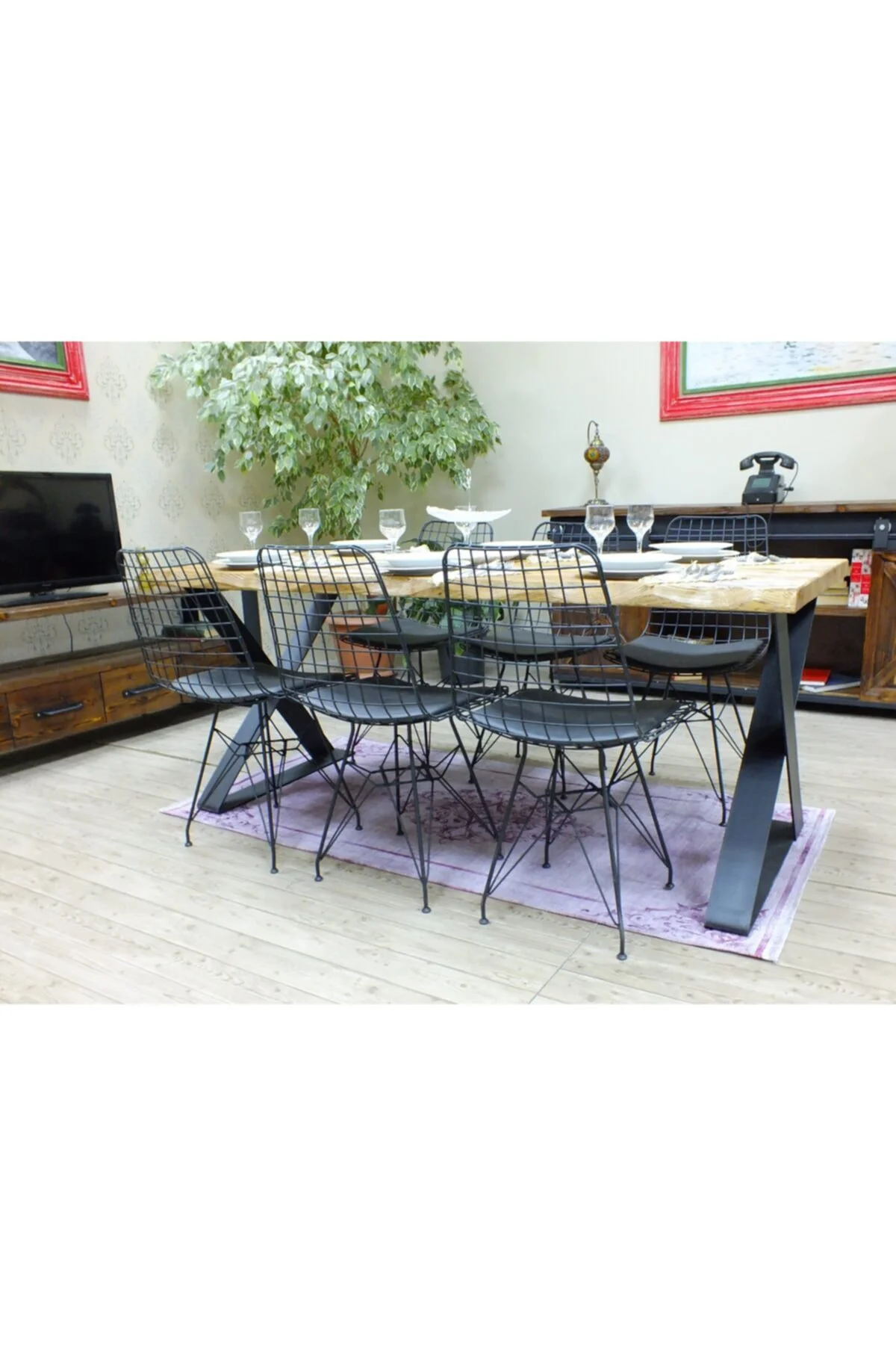 Ntconcept Doğal Ağaç Yemek Masası - (85cm-125cm Masa)
