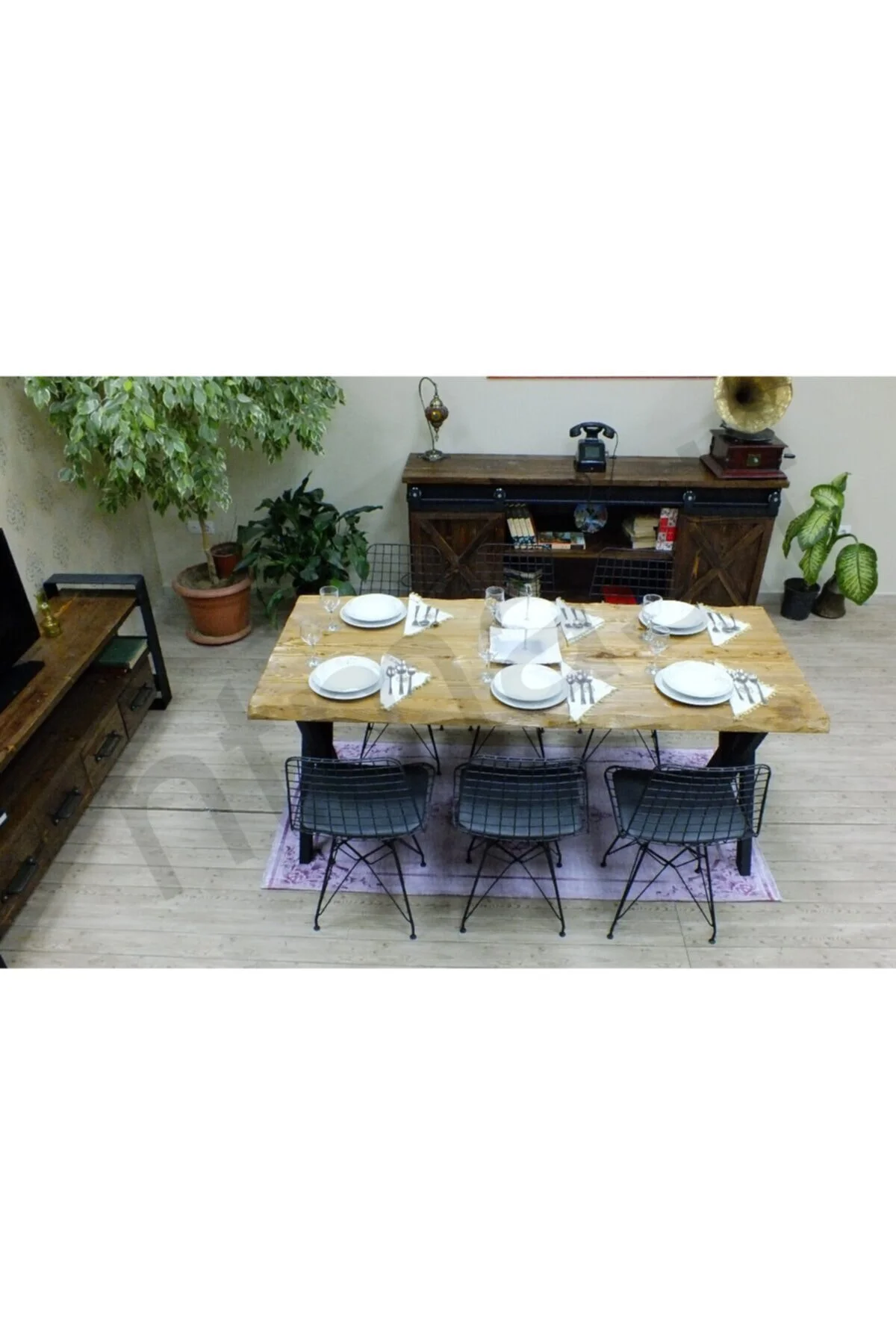 Doğal Ağaç Yemek Masası - (100cm-210cm Masa) - Görsel 13